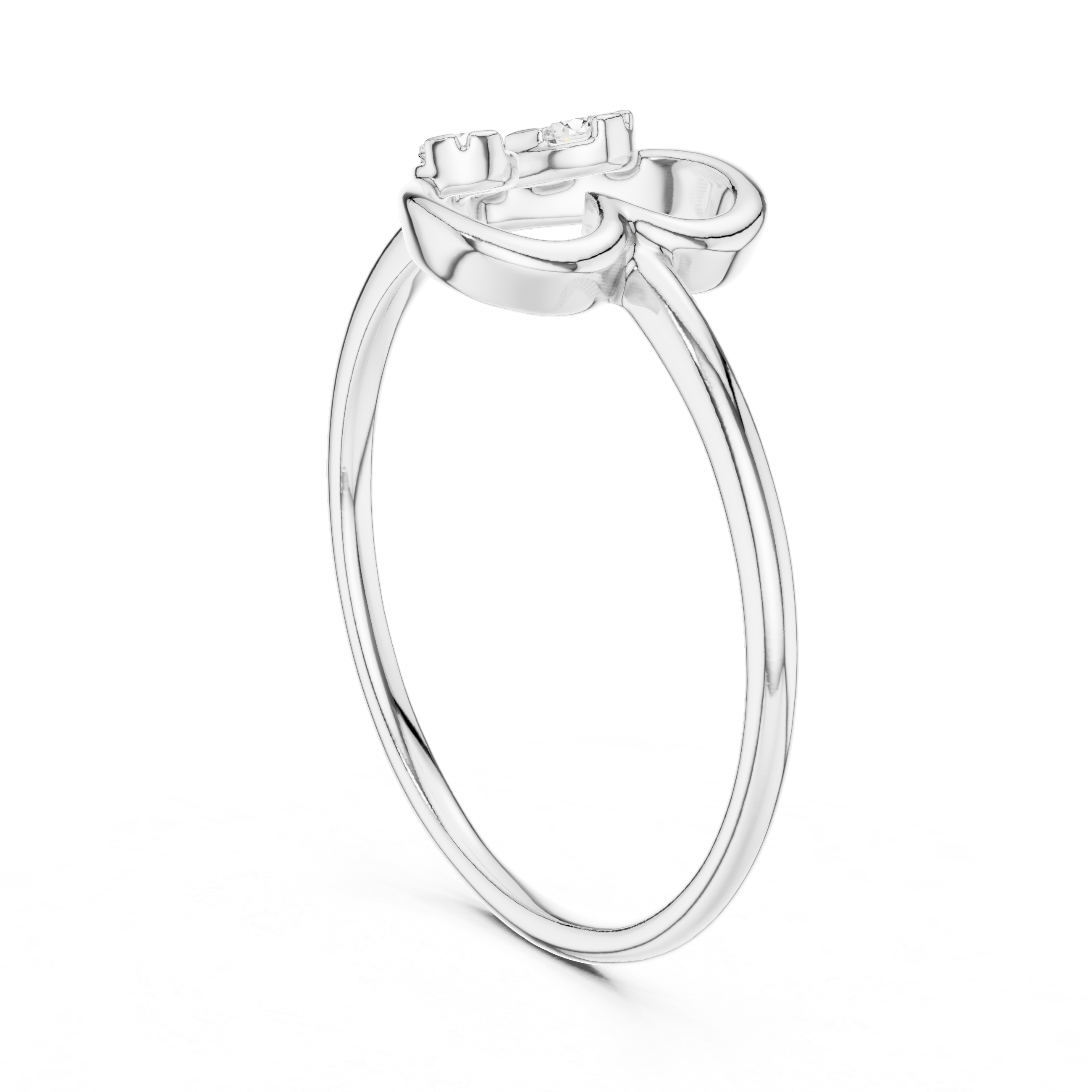 Minimal Heart Diamond Ring