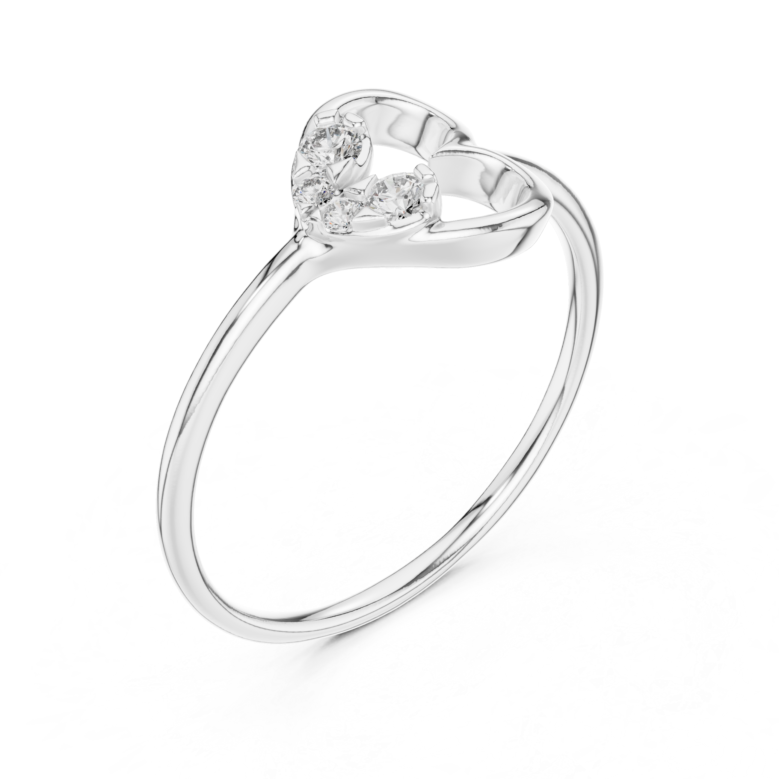 Minimal Heart Diamond Ring