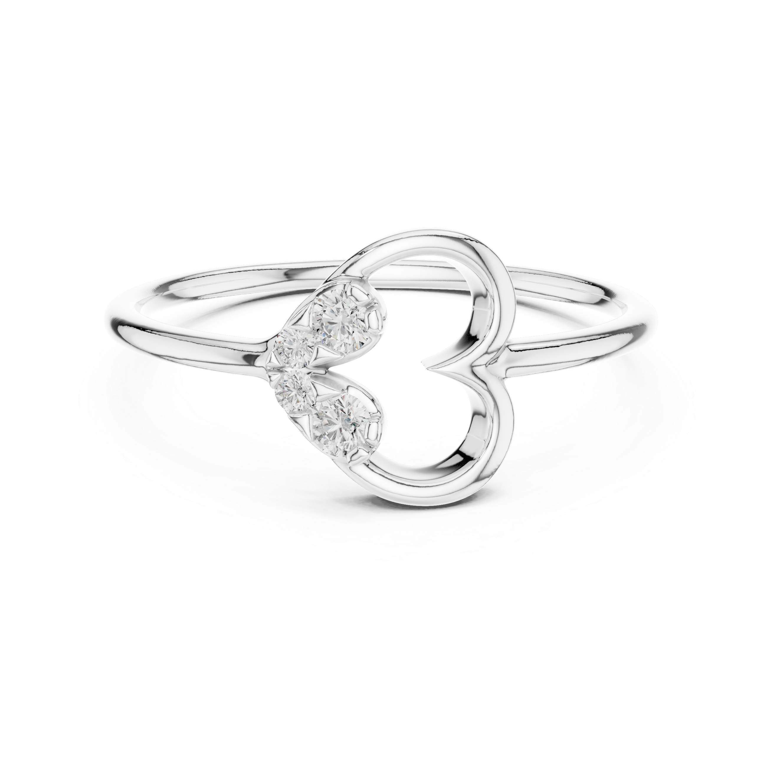 Minimal Heart Diamond Ring