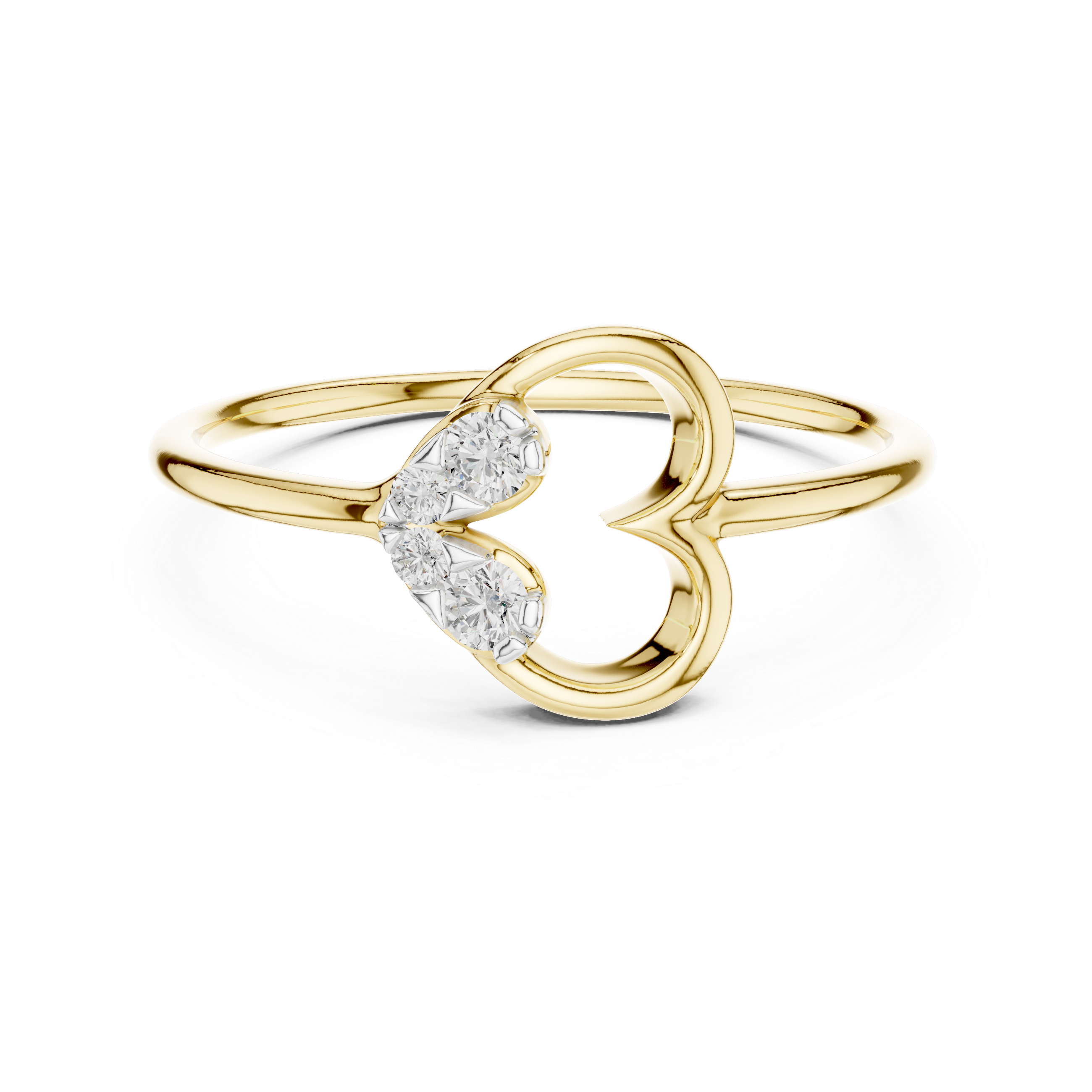 Minimal Heart Diamond Ring