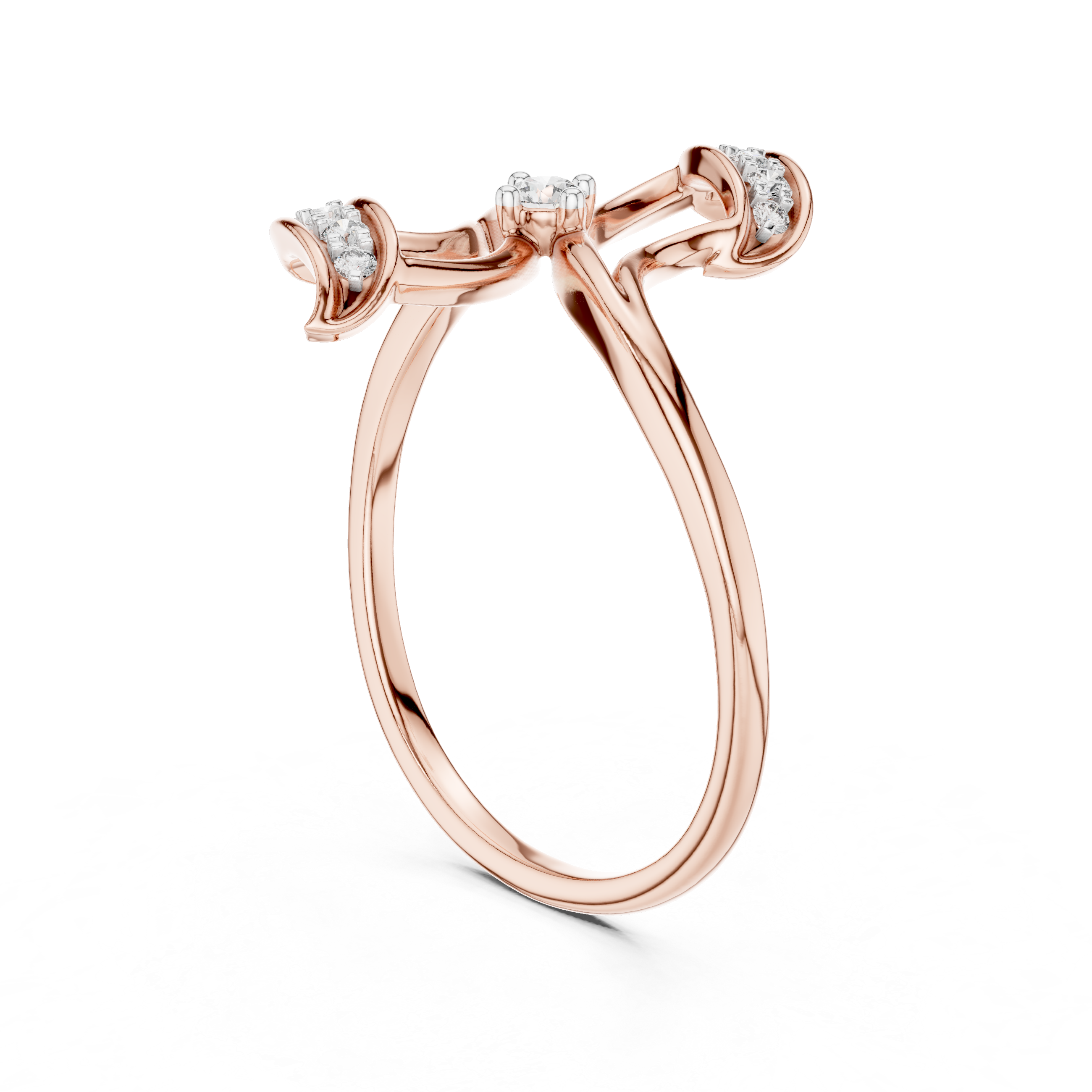 Floral Twist Diamond Statement Ring