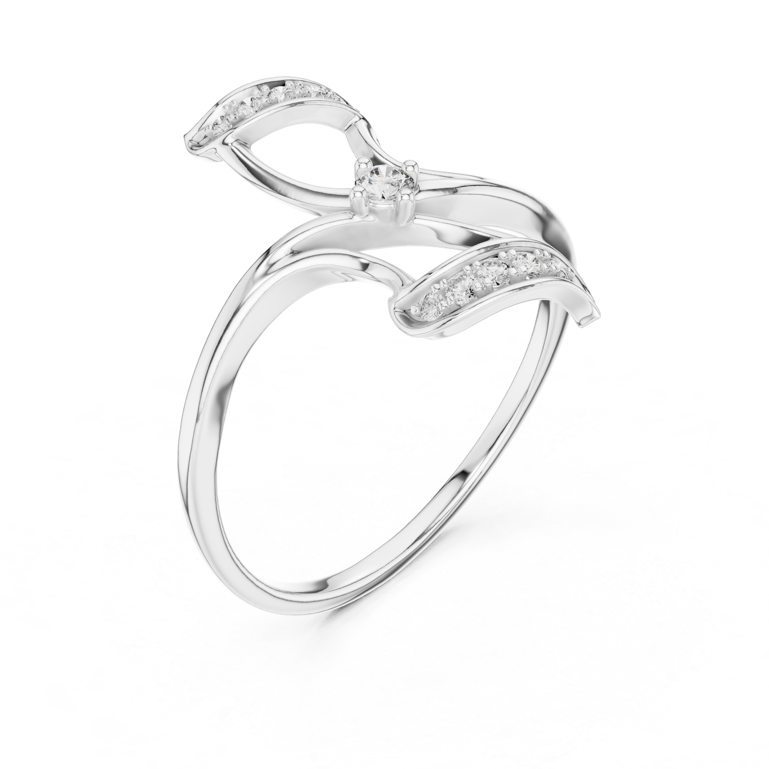 Floral Twist Diamond Statement Ring
