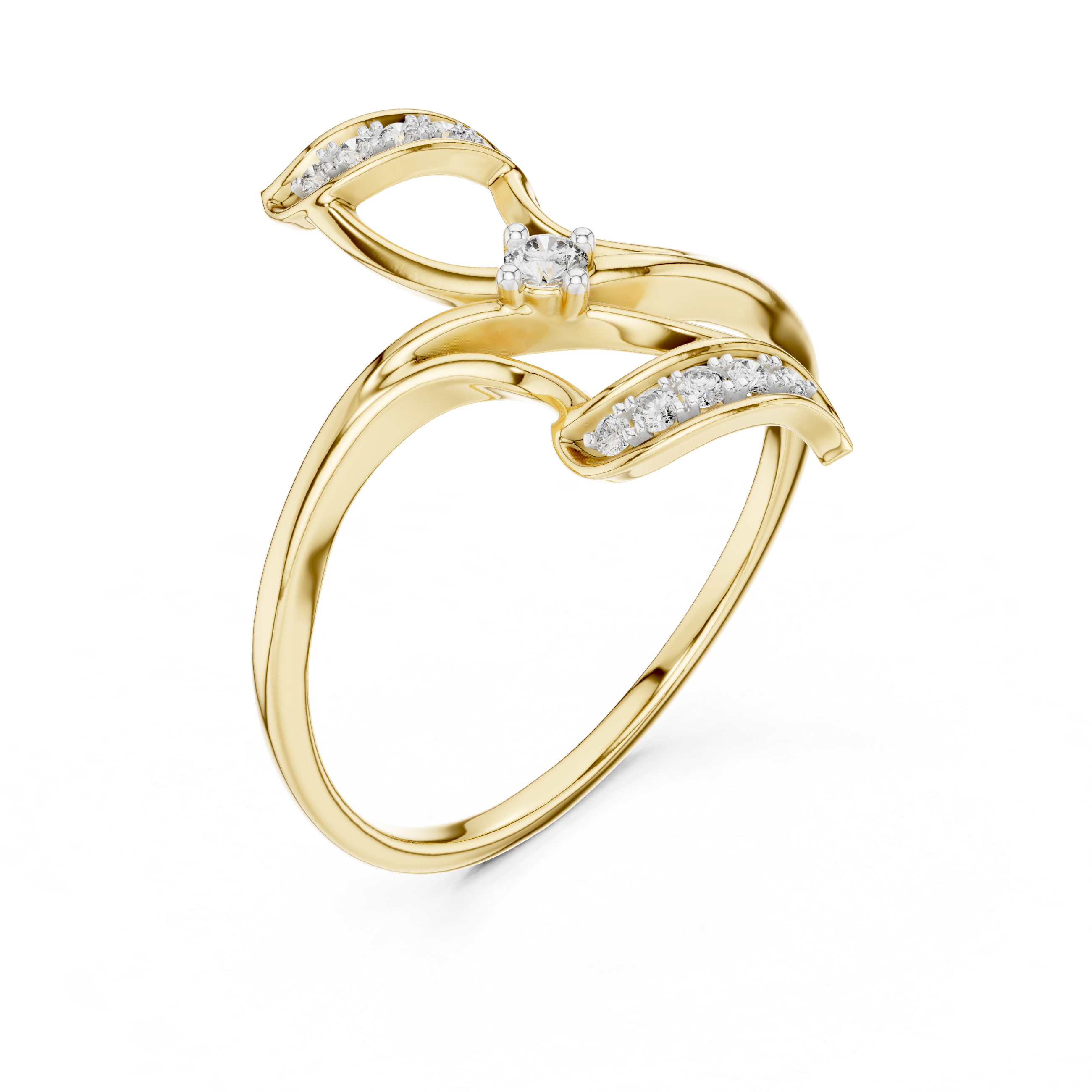 Floral Twist Diamond Statement Ring