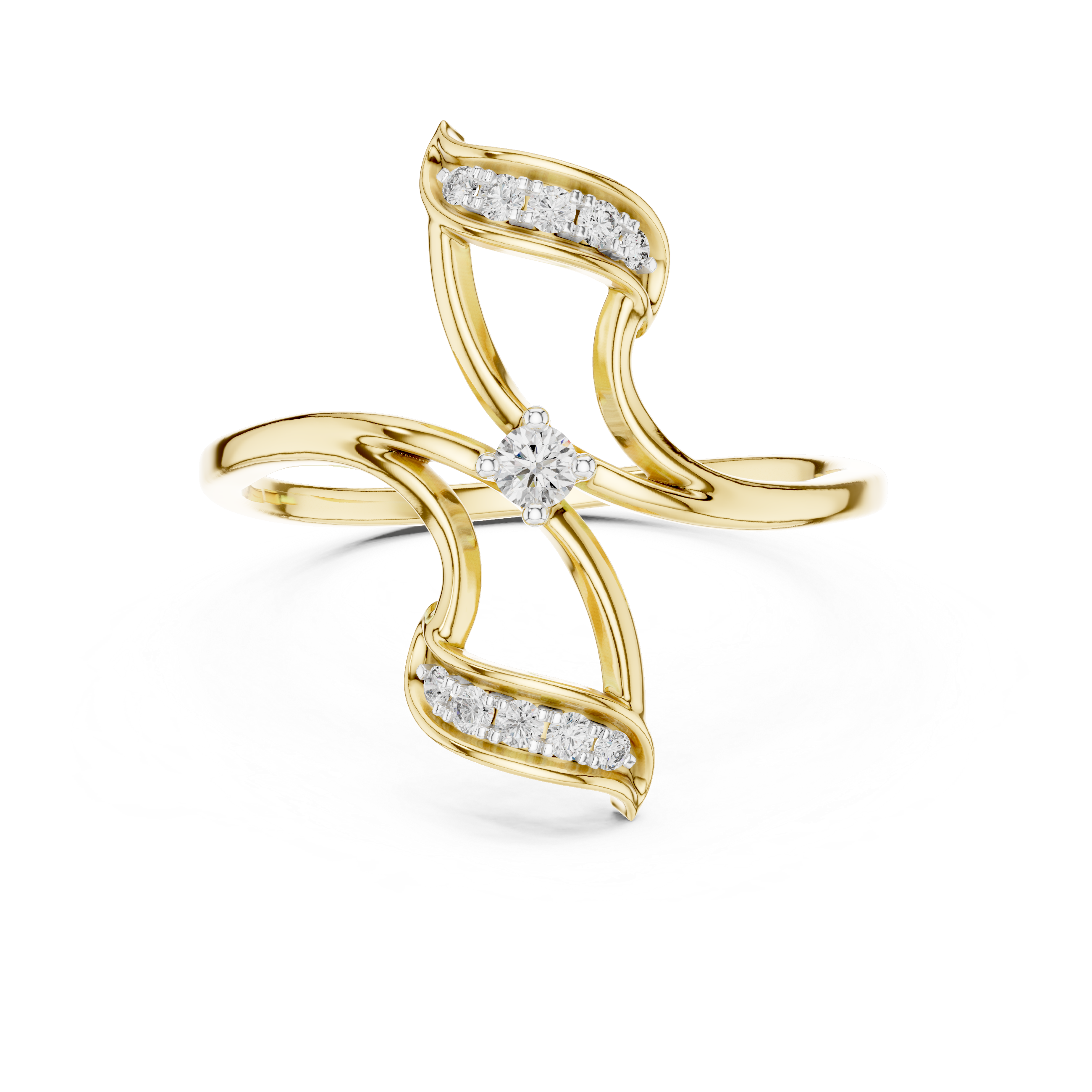 Floral Twist Diamond Statement Ring