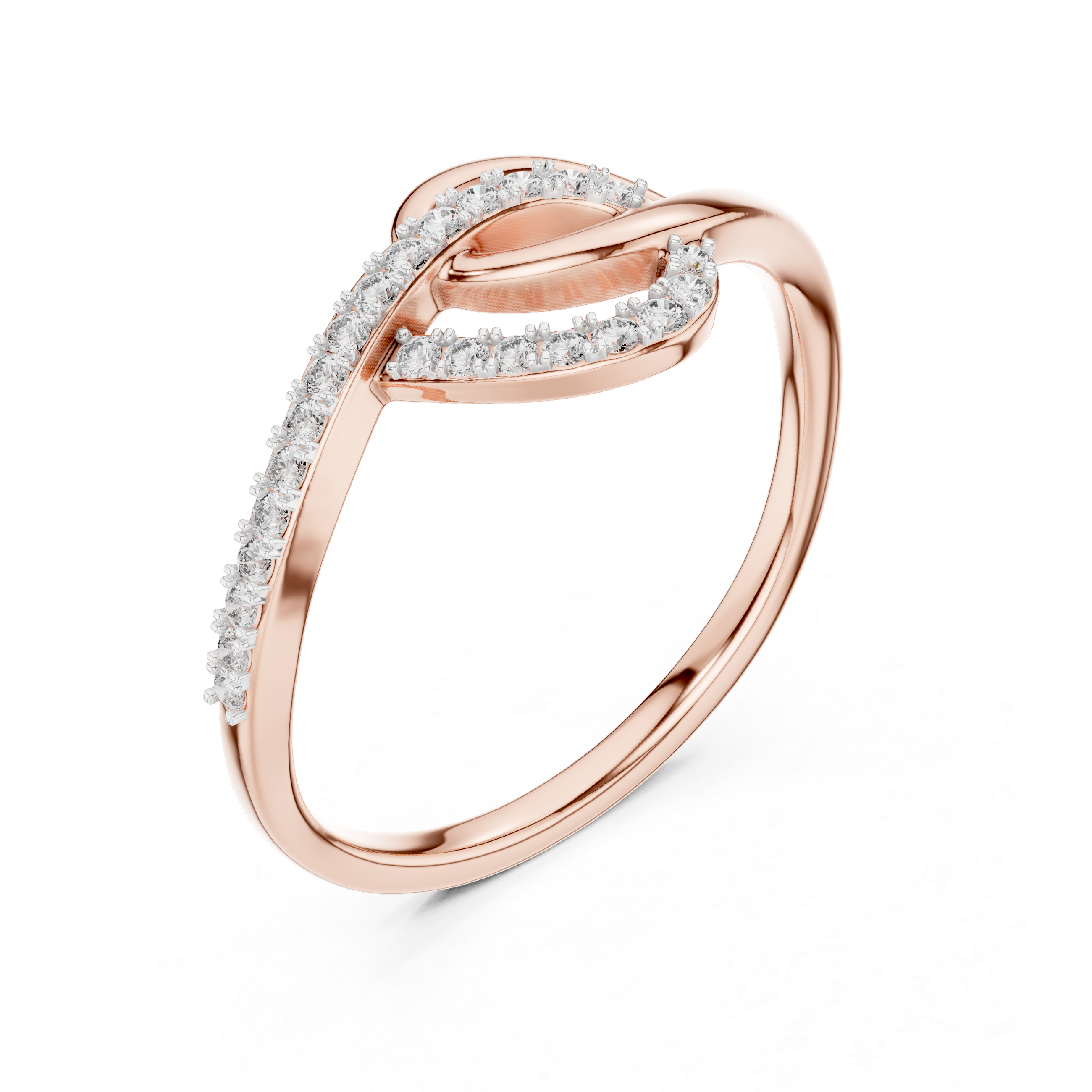 Infinity Curve Diamond Twist Ring