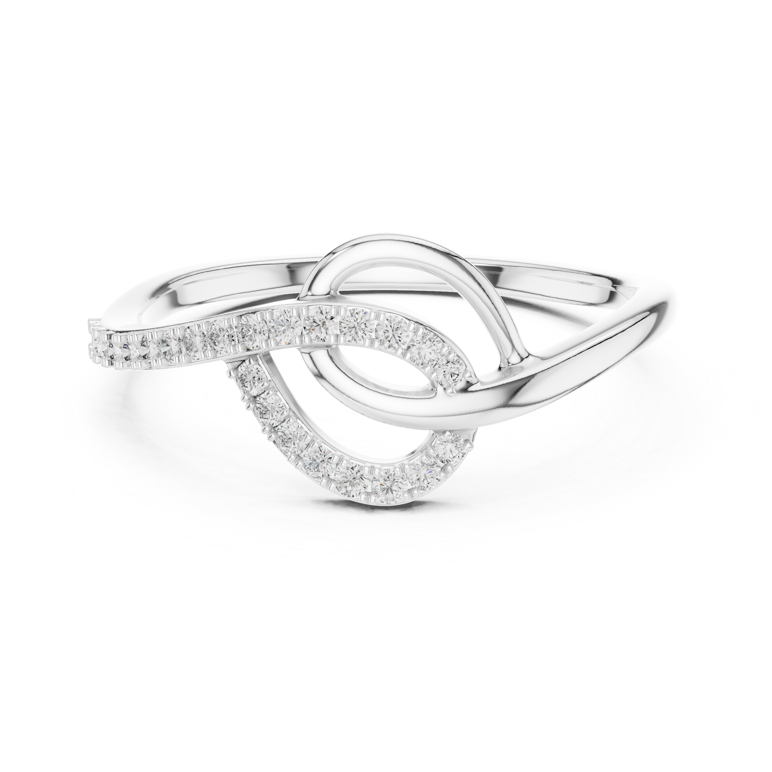 Infinity Curve Diamond Twist Ring