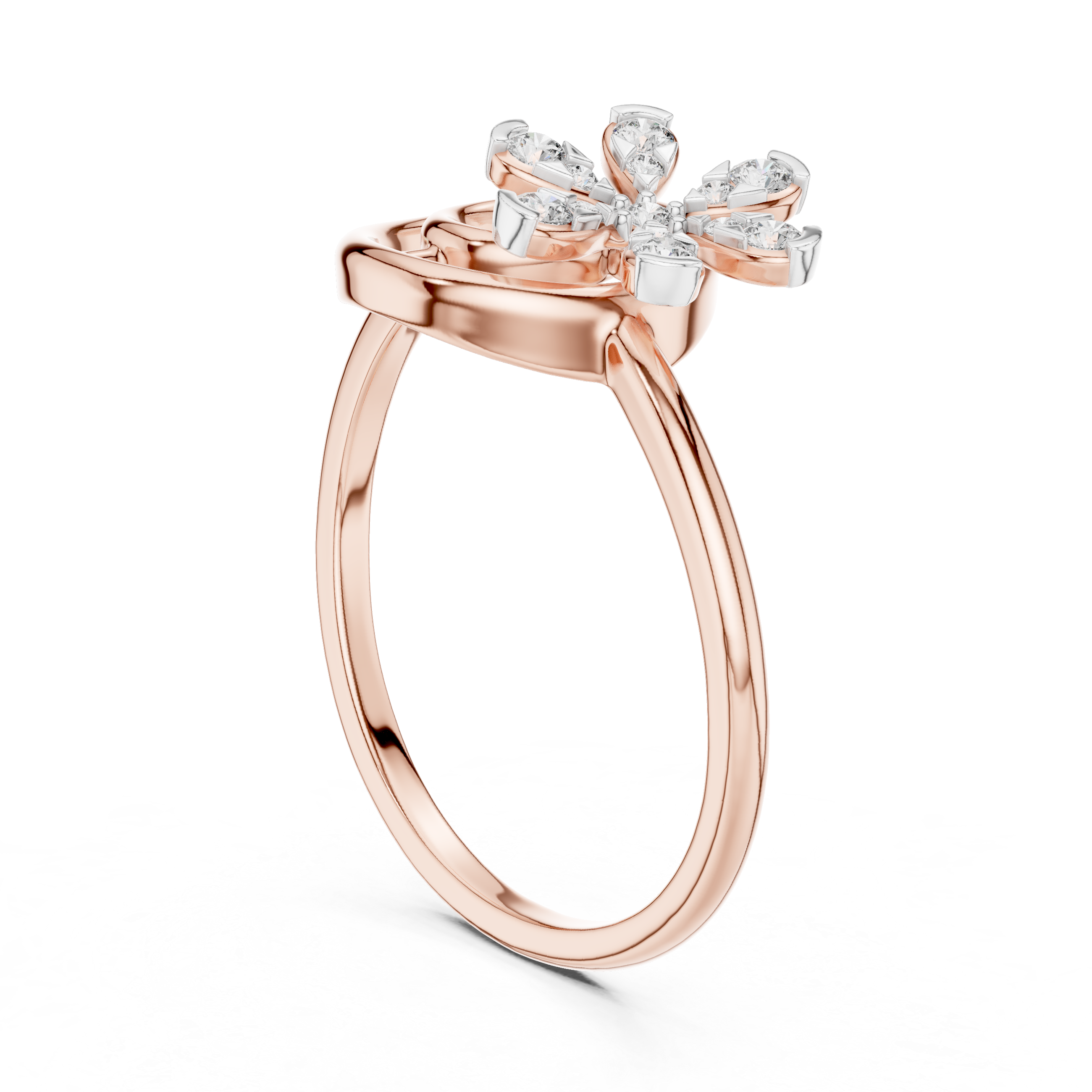 Spiral Floral Diamond Ring