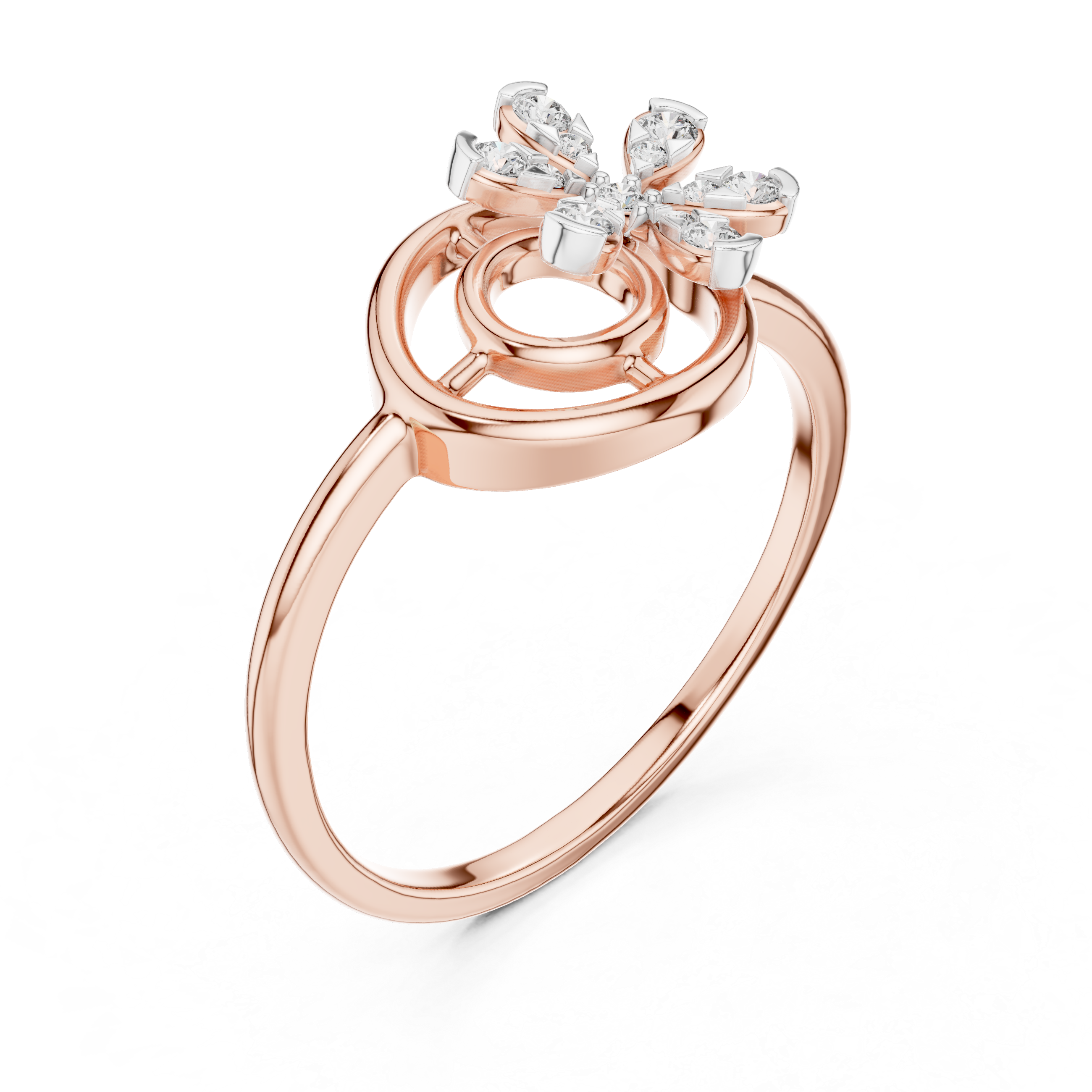 Spiral Floral Diamond Ring
