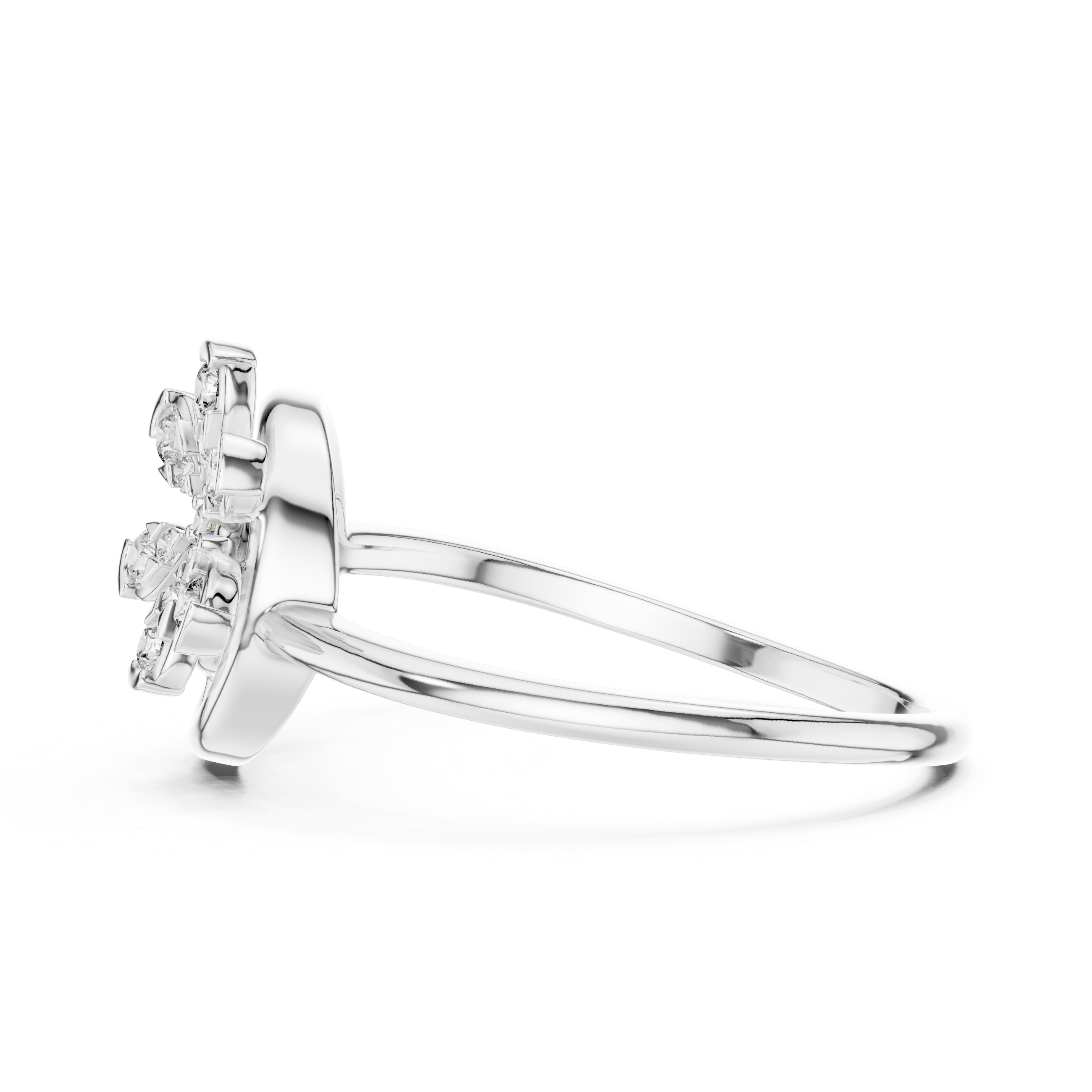 Spiral Floral Diamond Ring