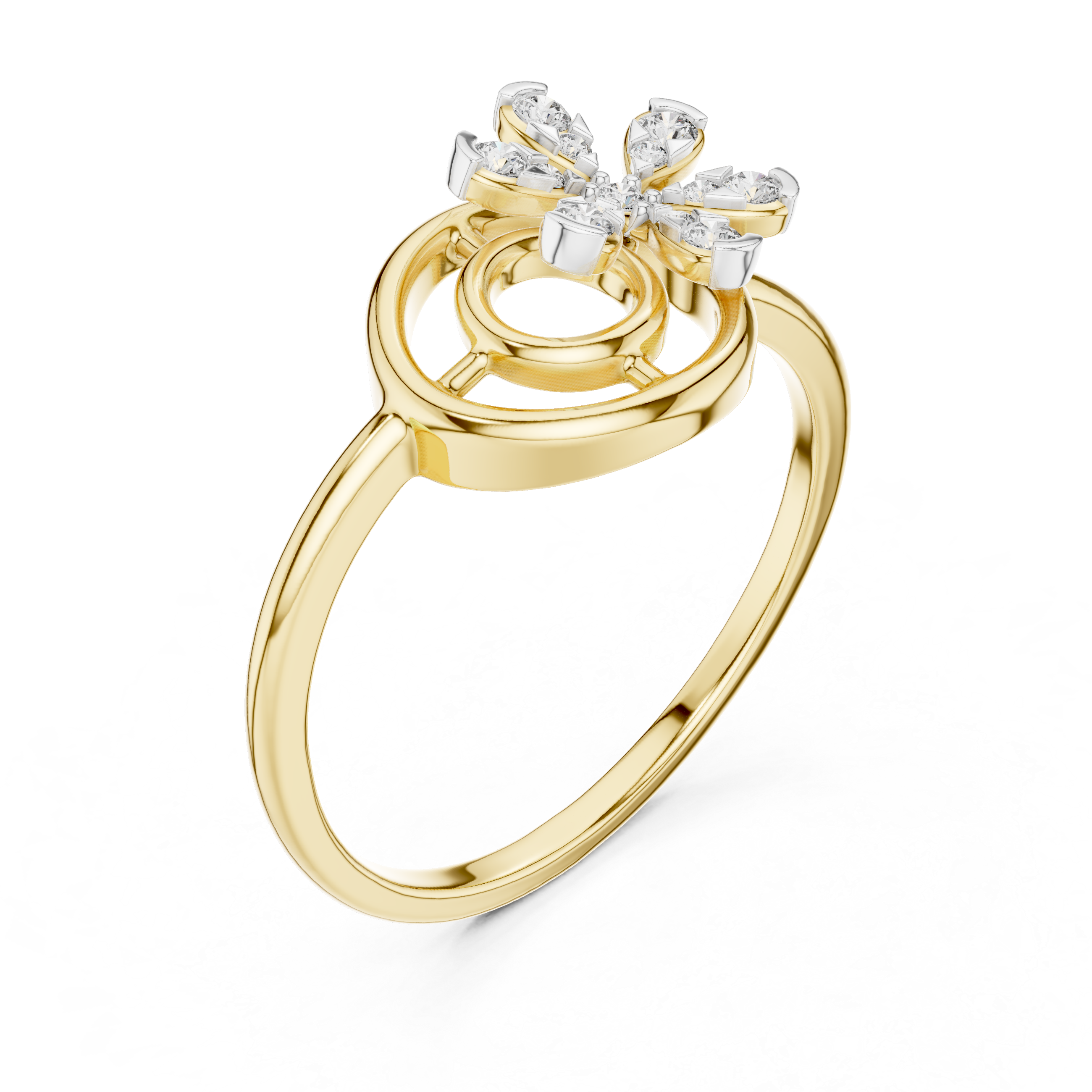 Spiral Floral Diamond Ring