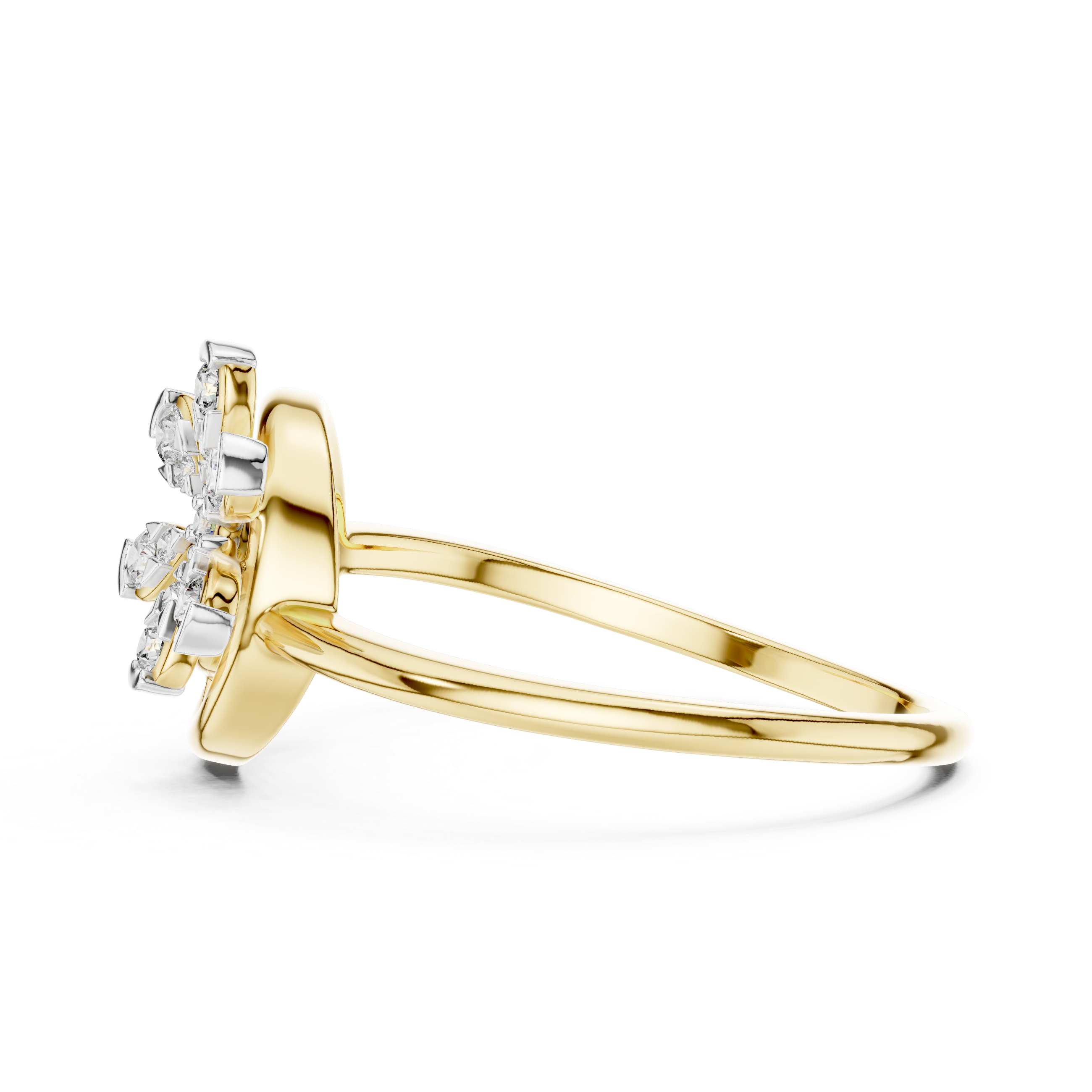 Spiral Floral Diamond Ring