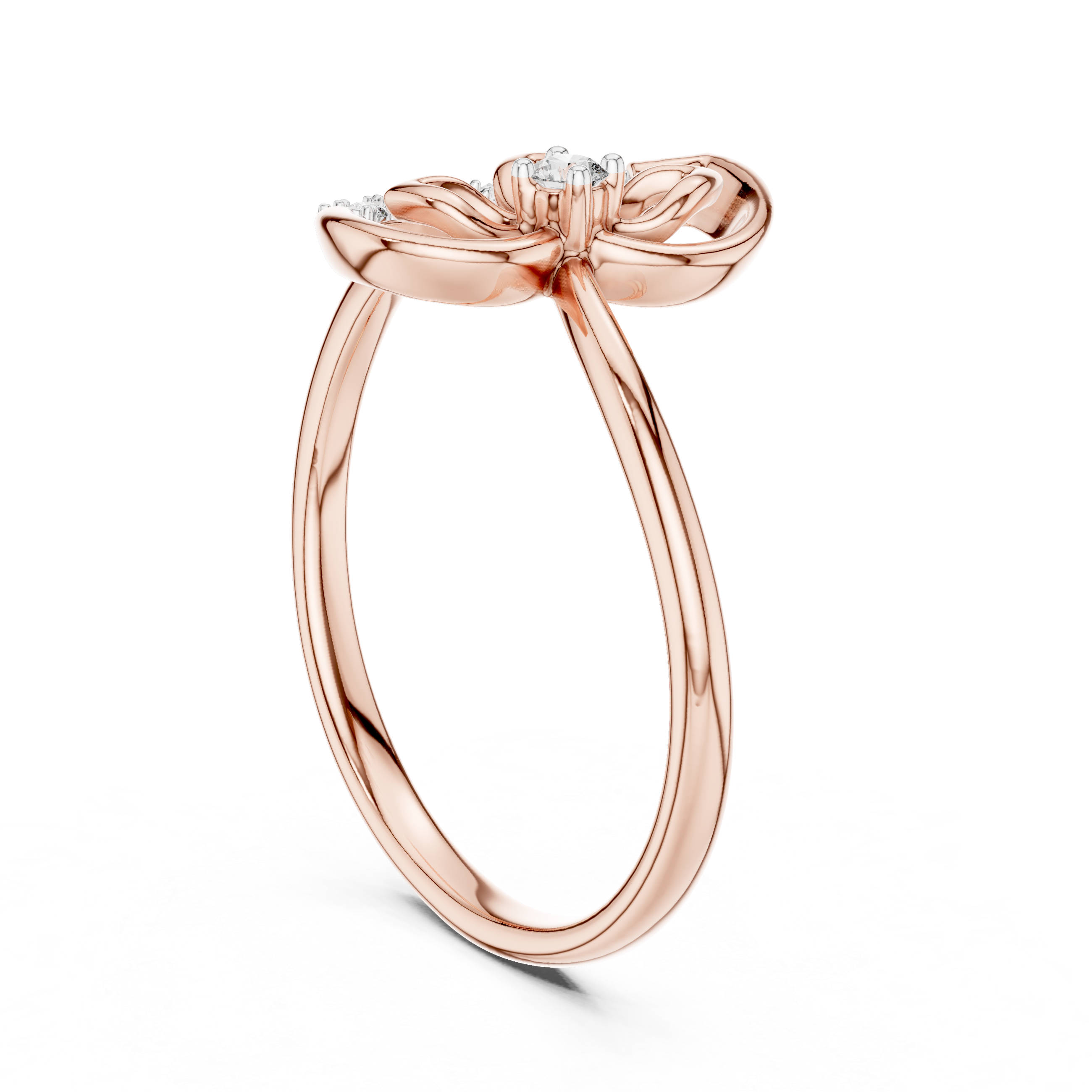 Diamond Floral Drop Ring