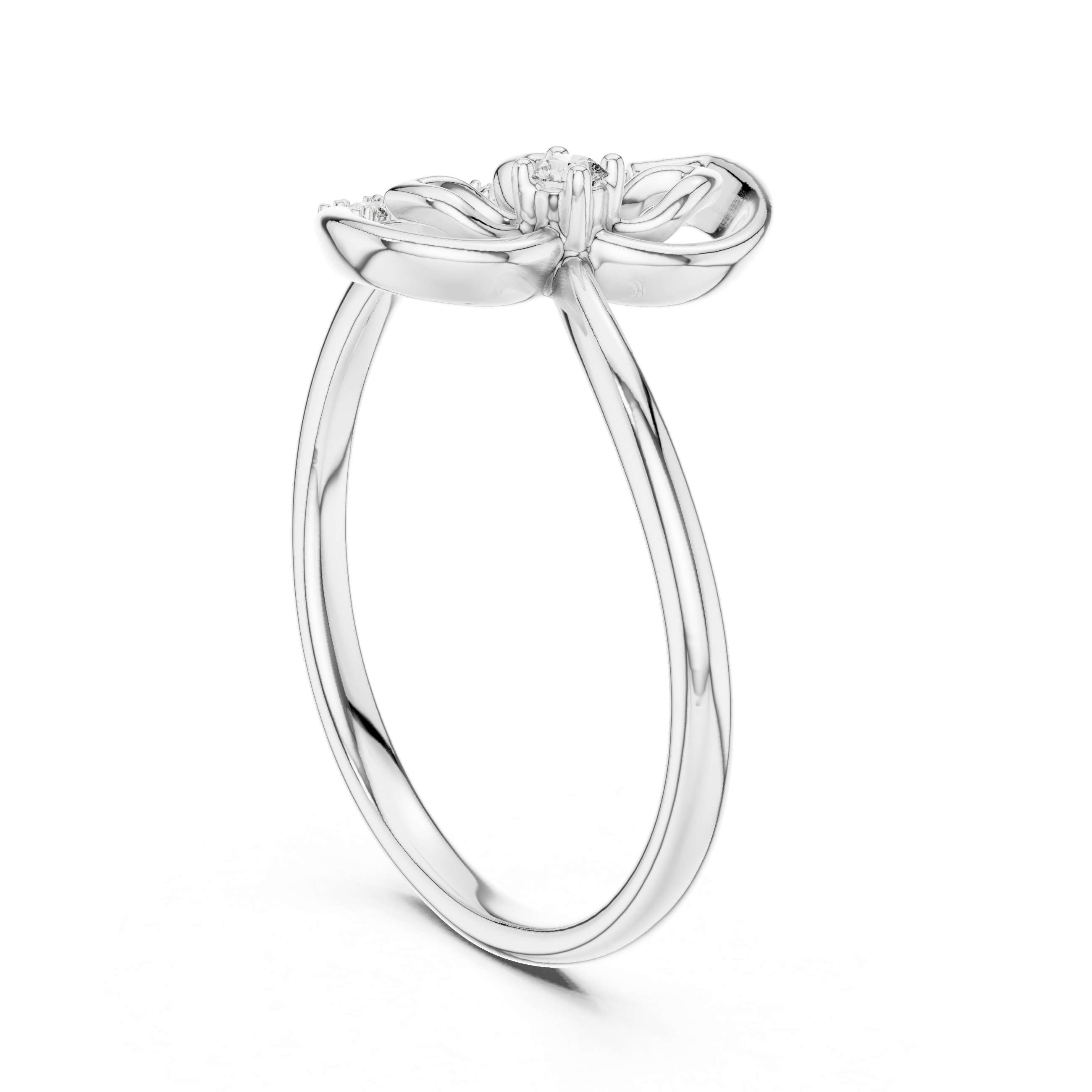 Diamond Floral Drop Ring