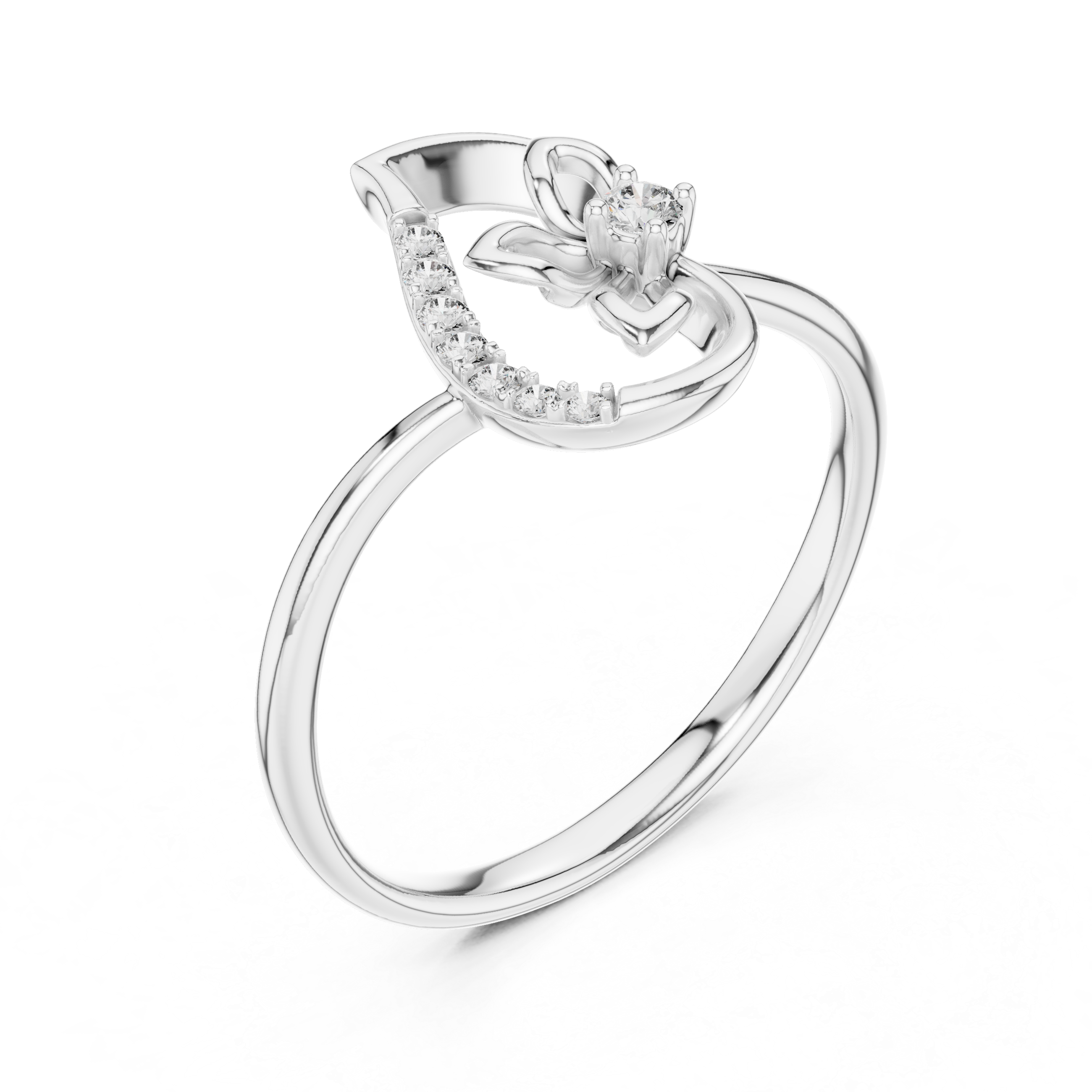 Diamond Floral Drop Ring