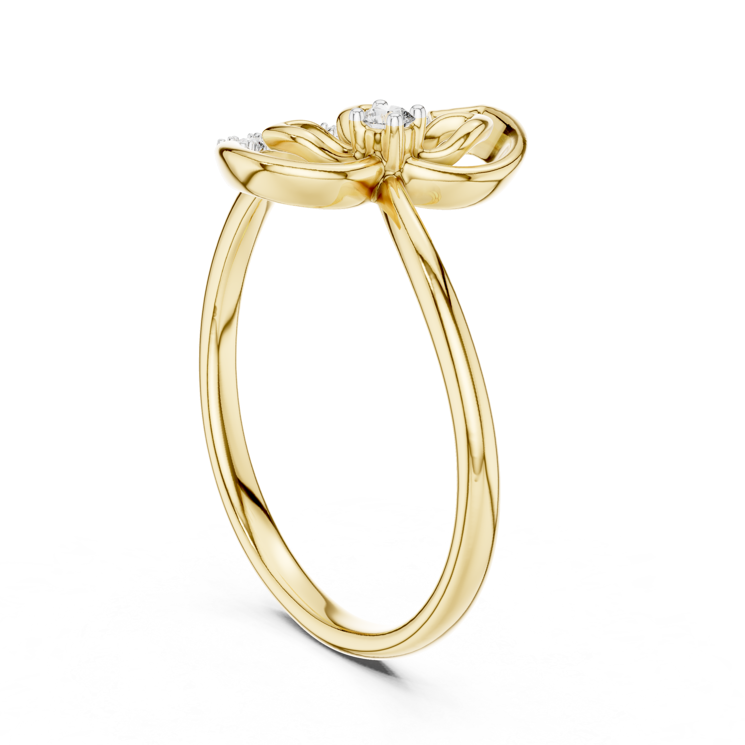 Diamond Floral Drop Ring