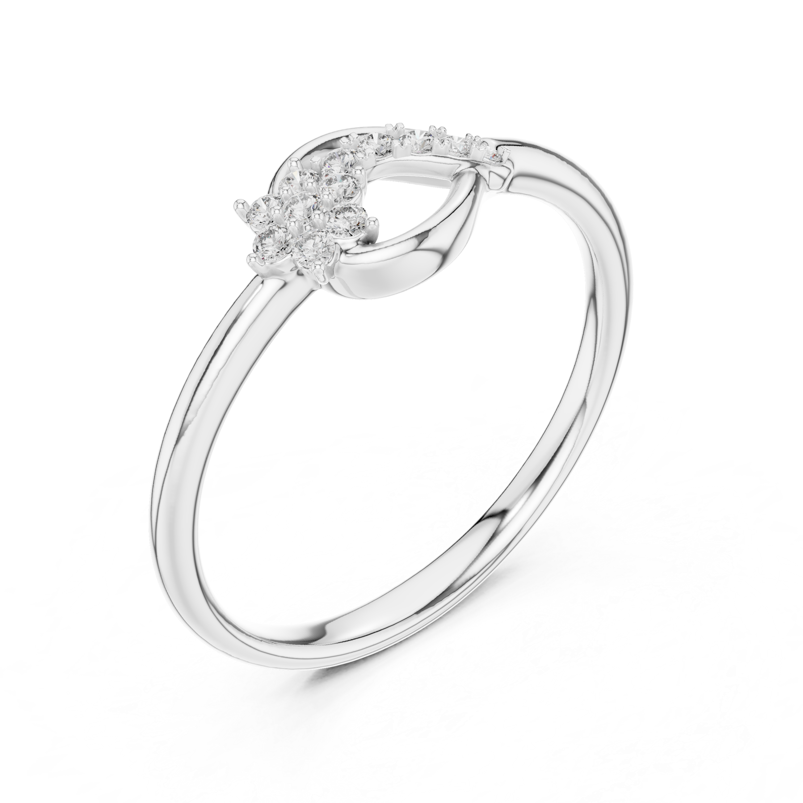 Diamond Infinity Flower Ring