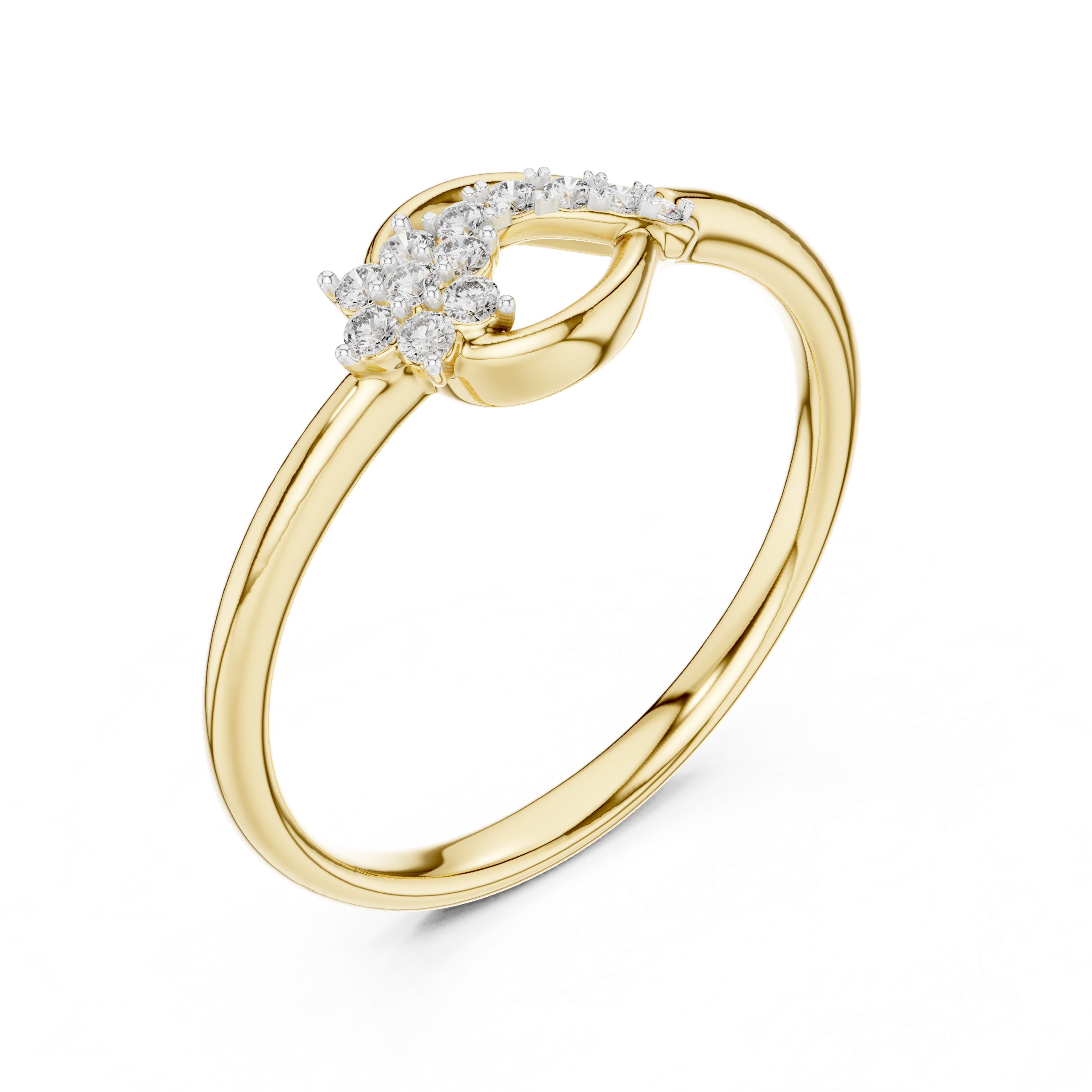 Diamond Infinity Flower Ring