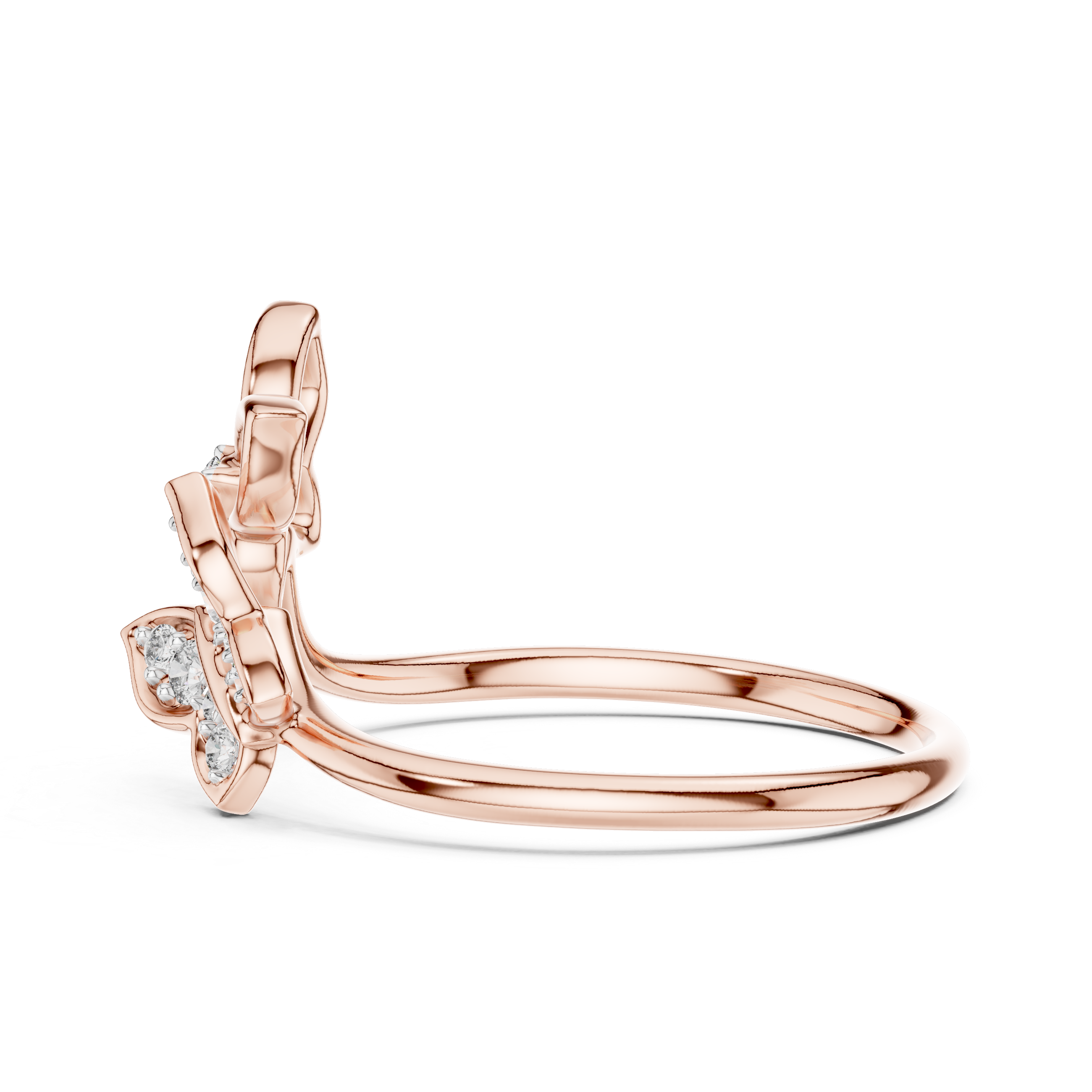 Diamond Butterfly Duo Ring