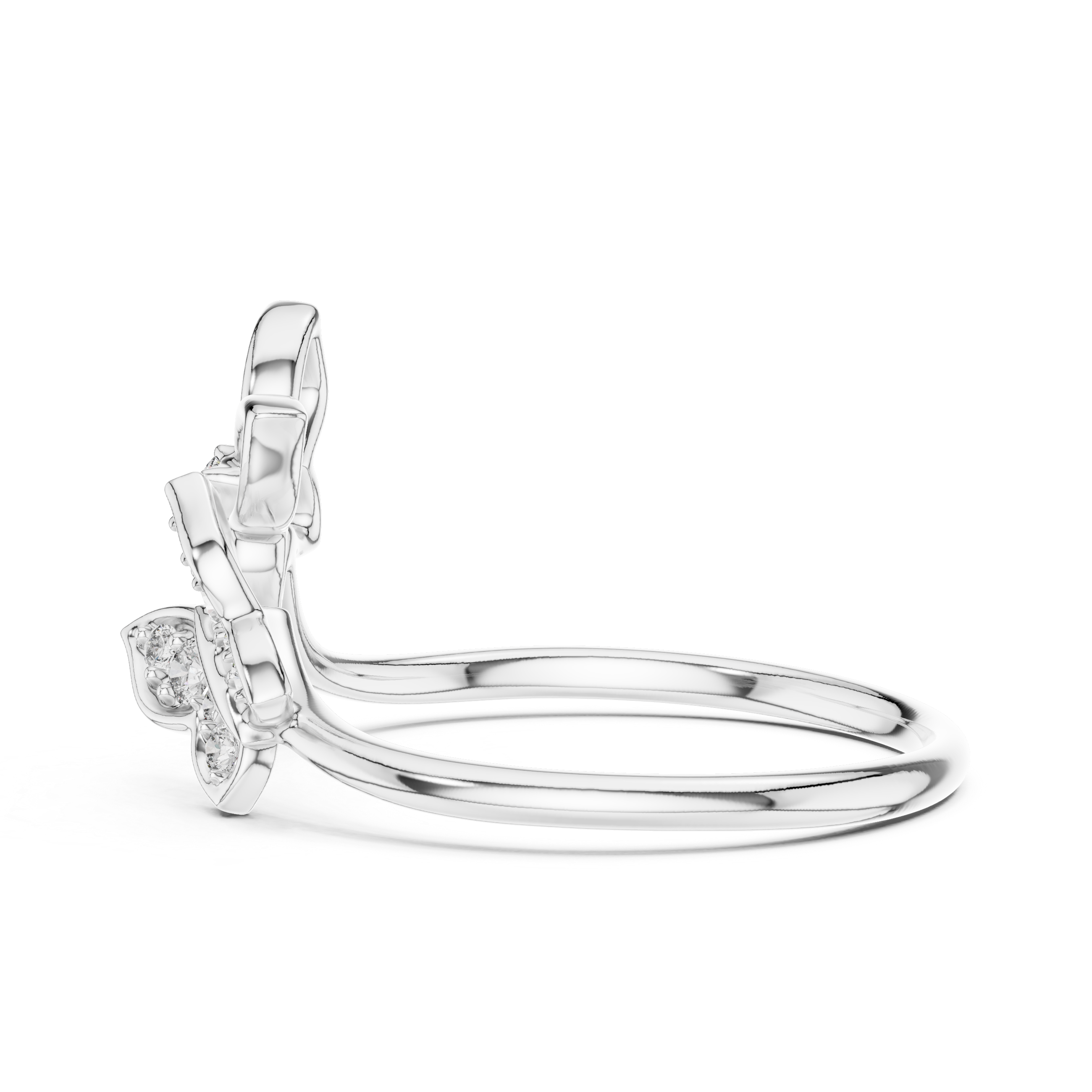 Diamond Butterfly Duo Ring