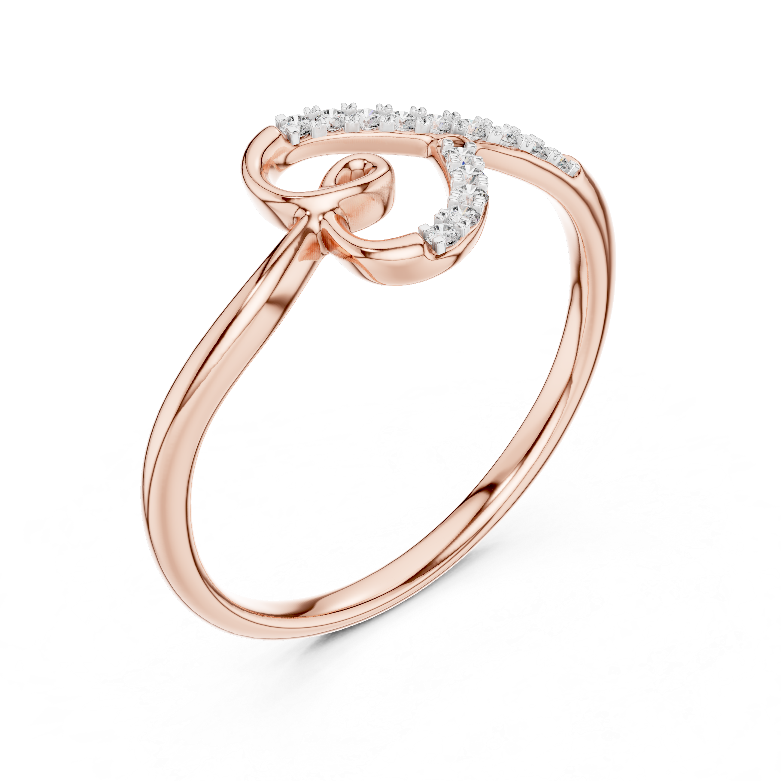 Diamond Accent Swirl Heart Ring