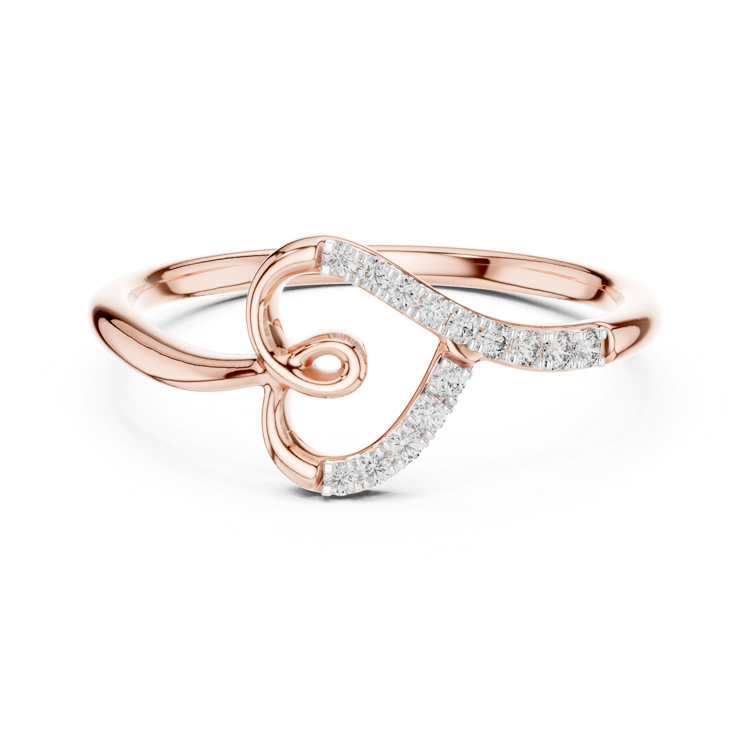 Diamond Accent Swirl Heart Ring