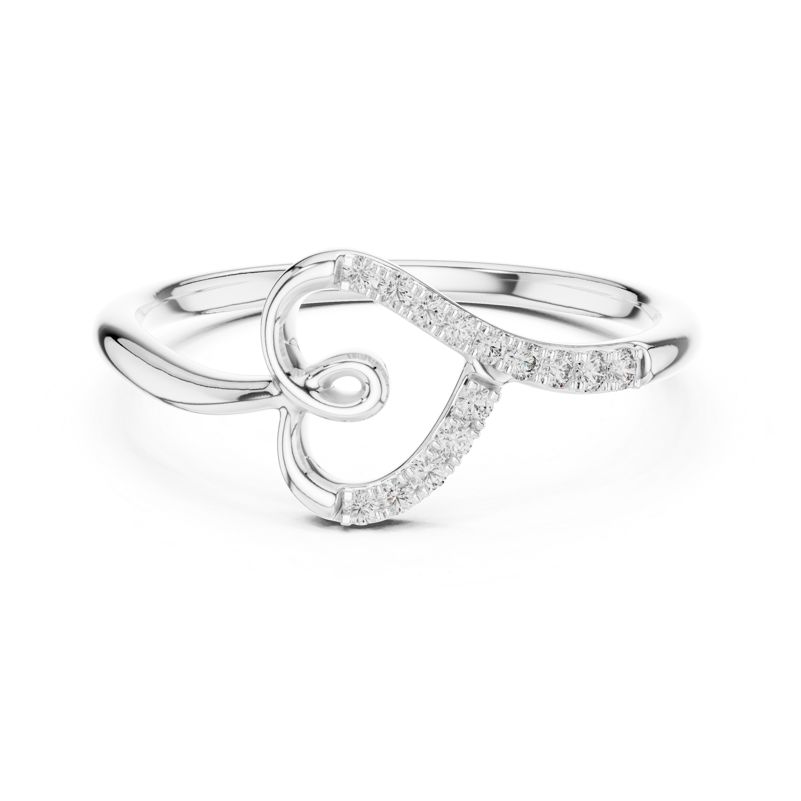 Diamond Accent Swirl Heart Ring