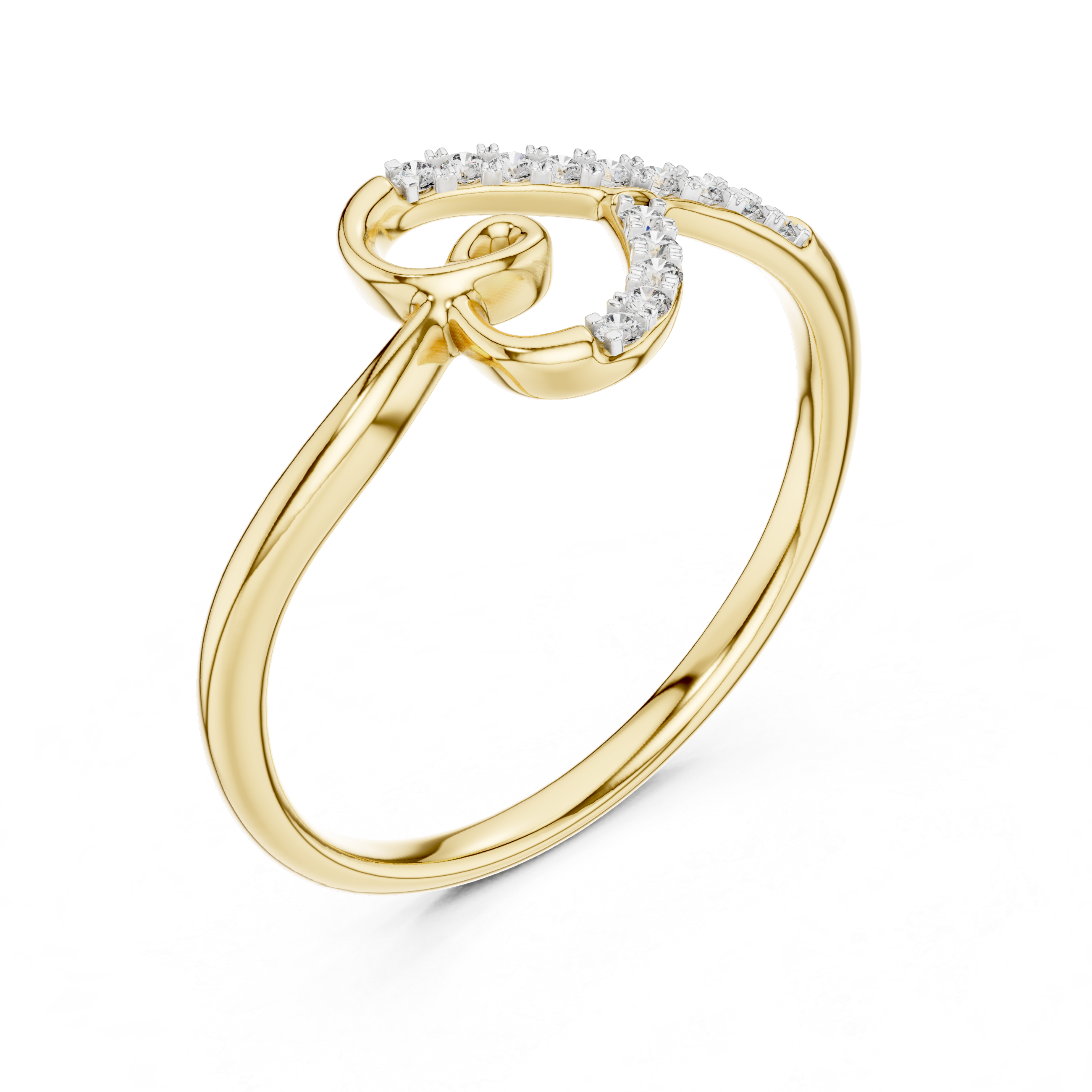 Diamond Accent Swirl Heart Ring