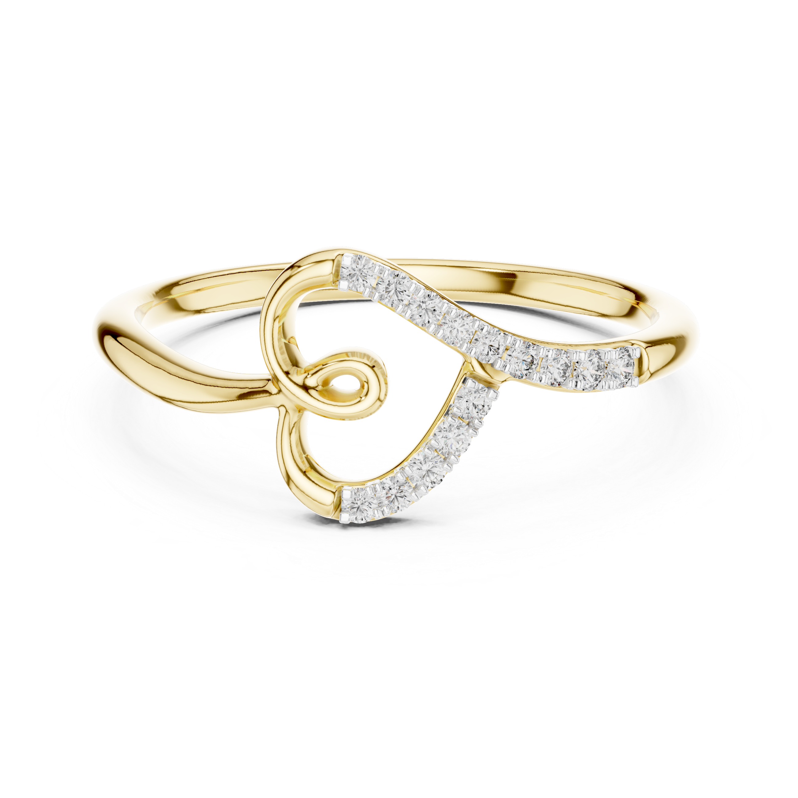 Diamond Accent Swirl Heart Ring