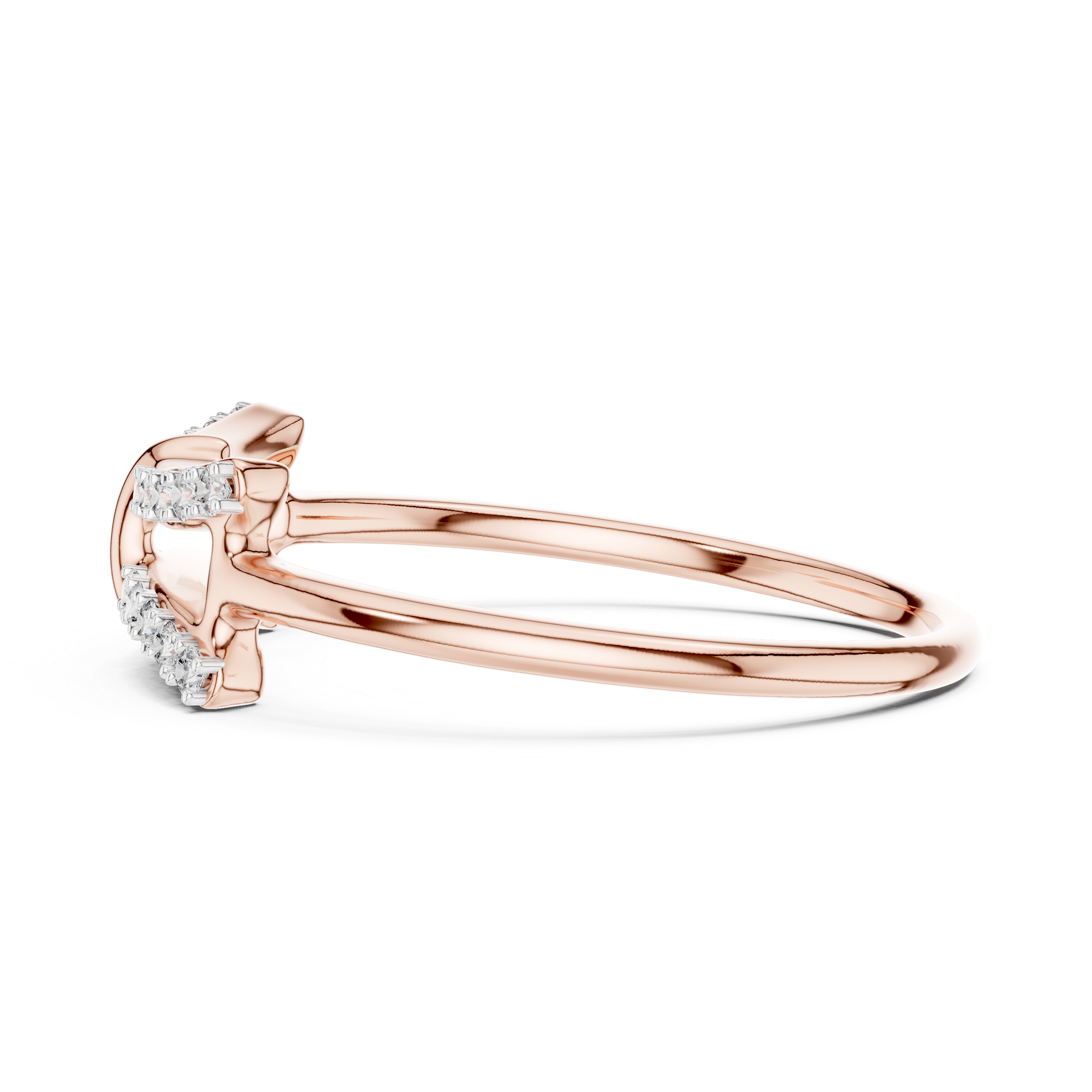 Double Row Diamond Bridge Ring