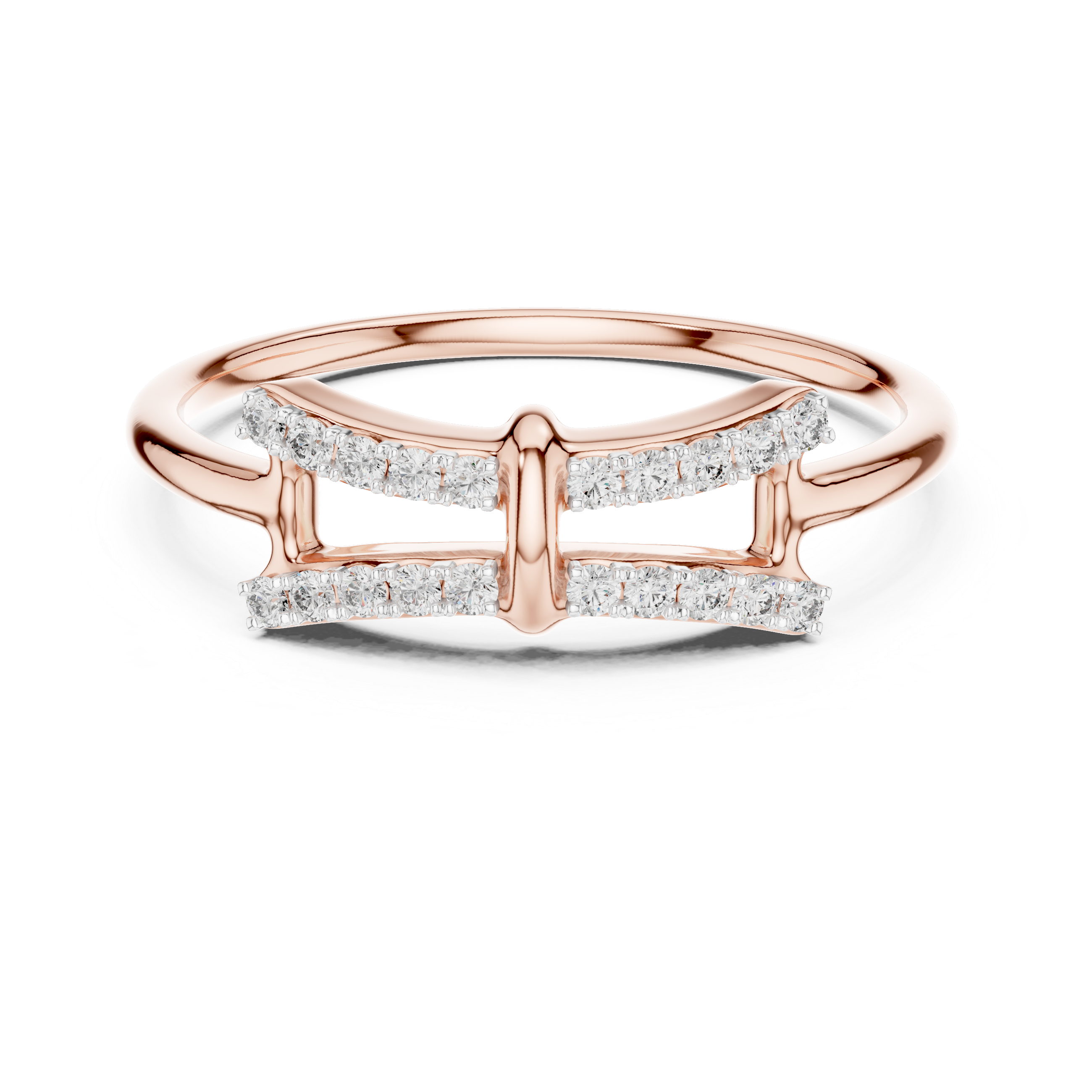 Double Row Diamond Bridge Ring