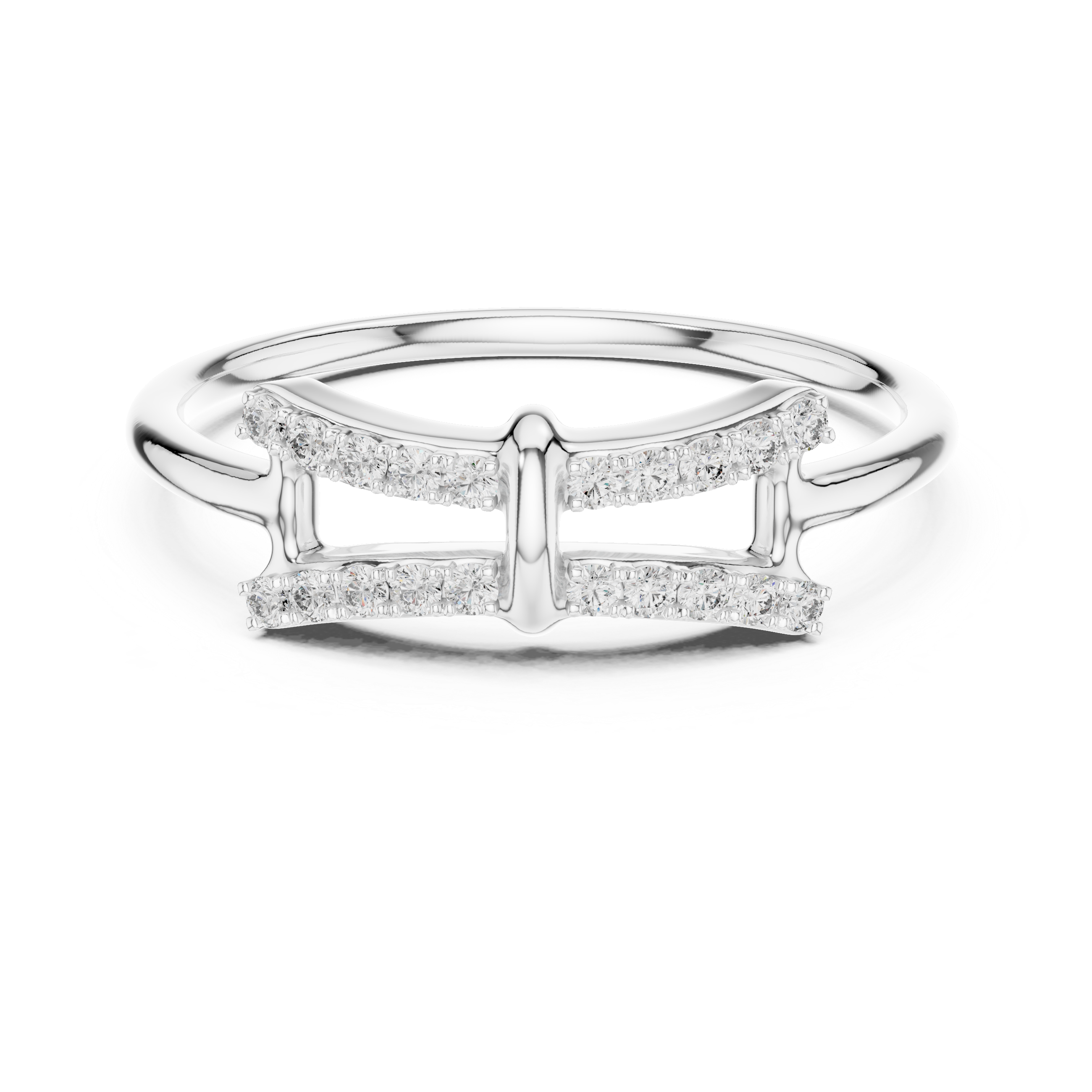 Double Row Diamond Bridge Ring