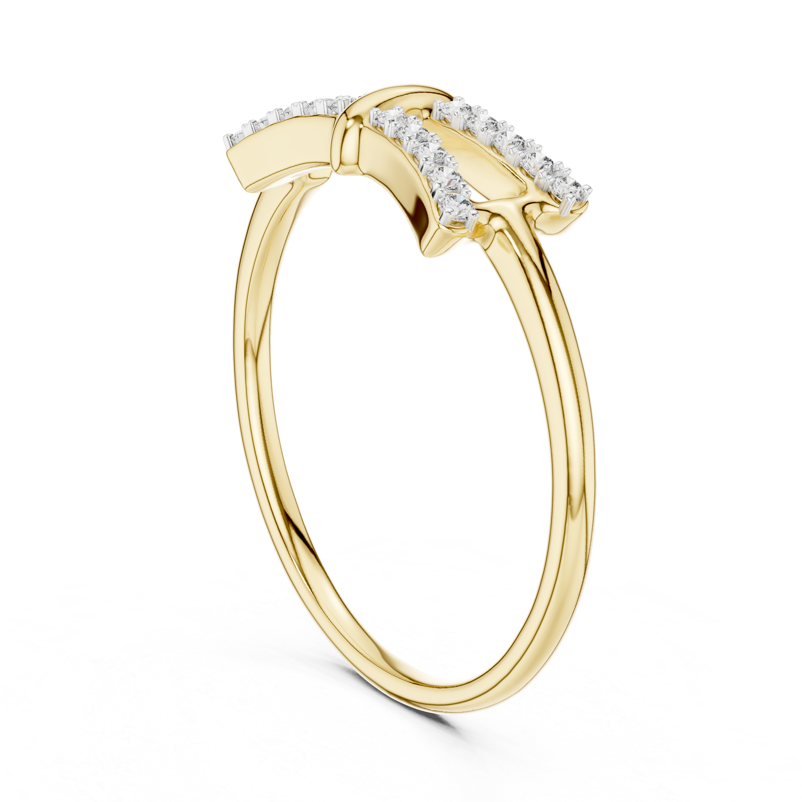 Double Row Diamond Bridge Ring
