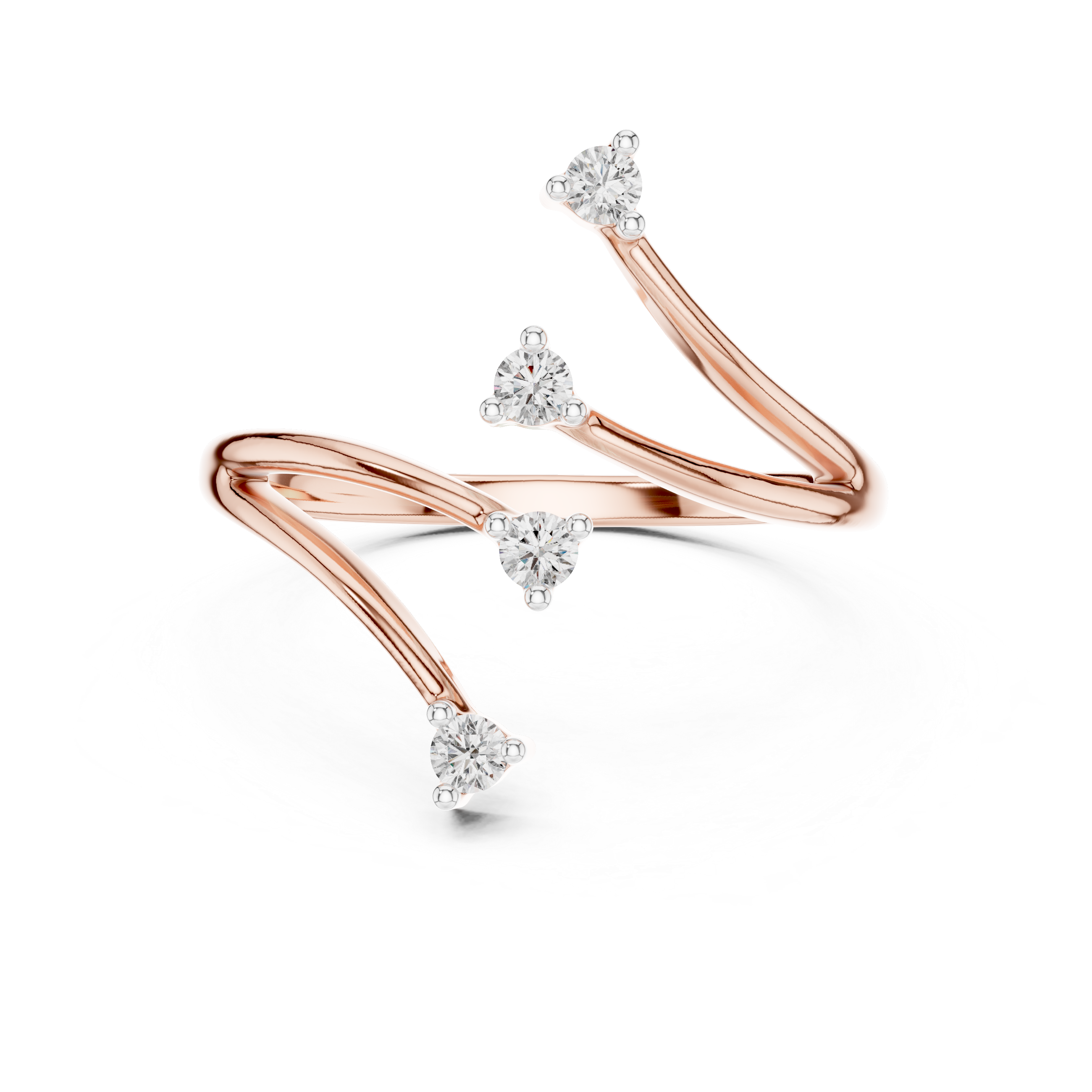 Open Wave Multi-Stone Diamond Ring