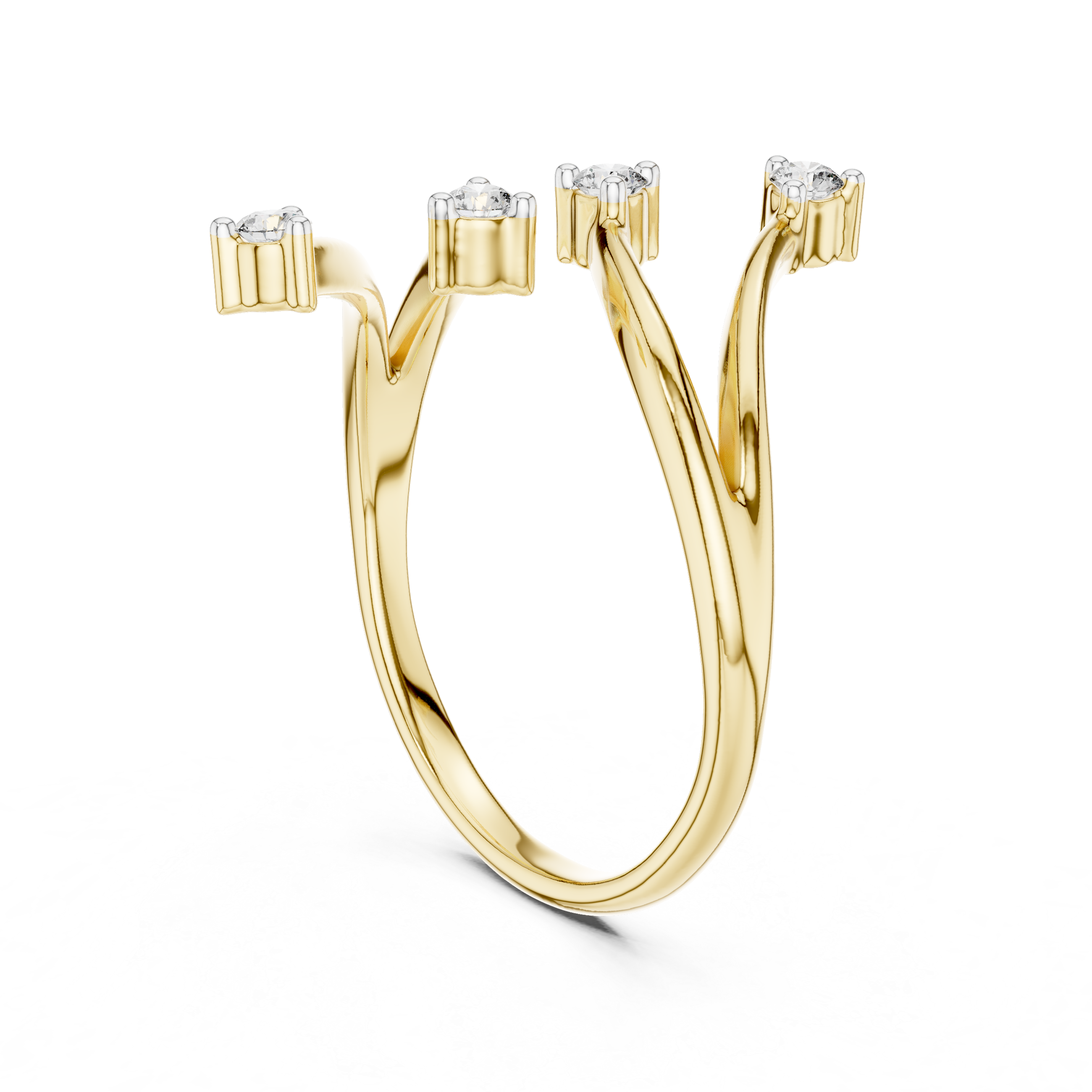 Open Wave Multi-Stone Diamond Ring