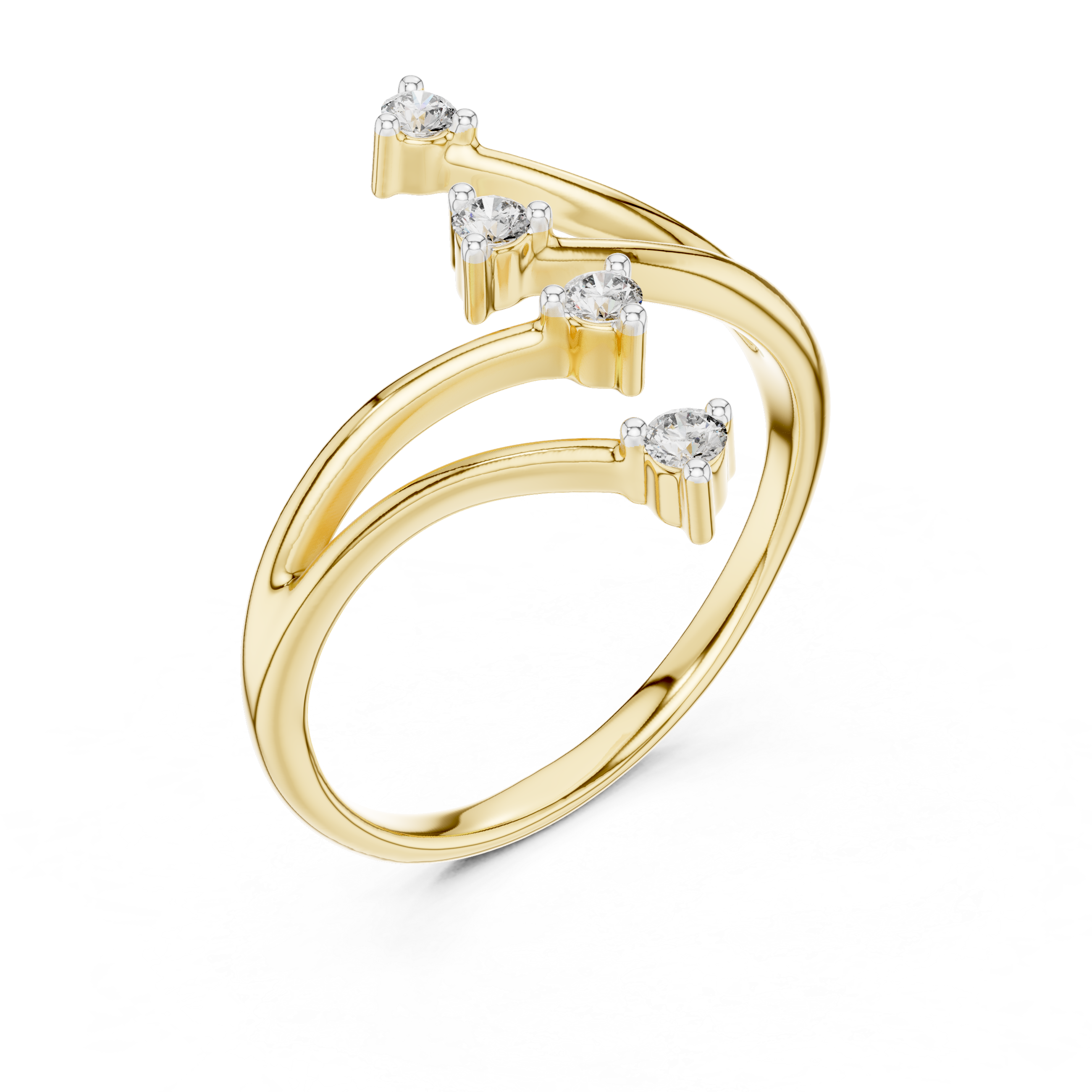 Open Wave Multi-Stone Diamond Ring