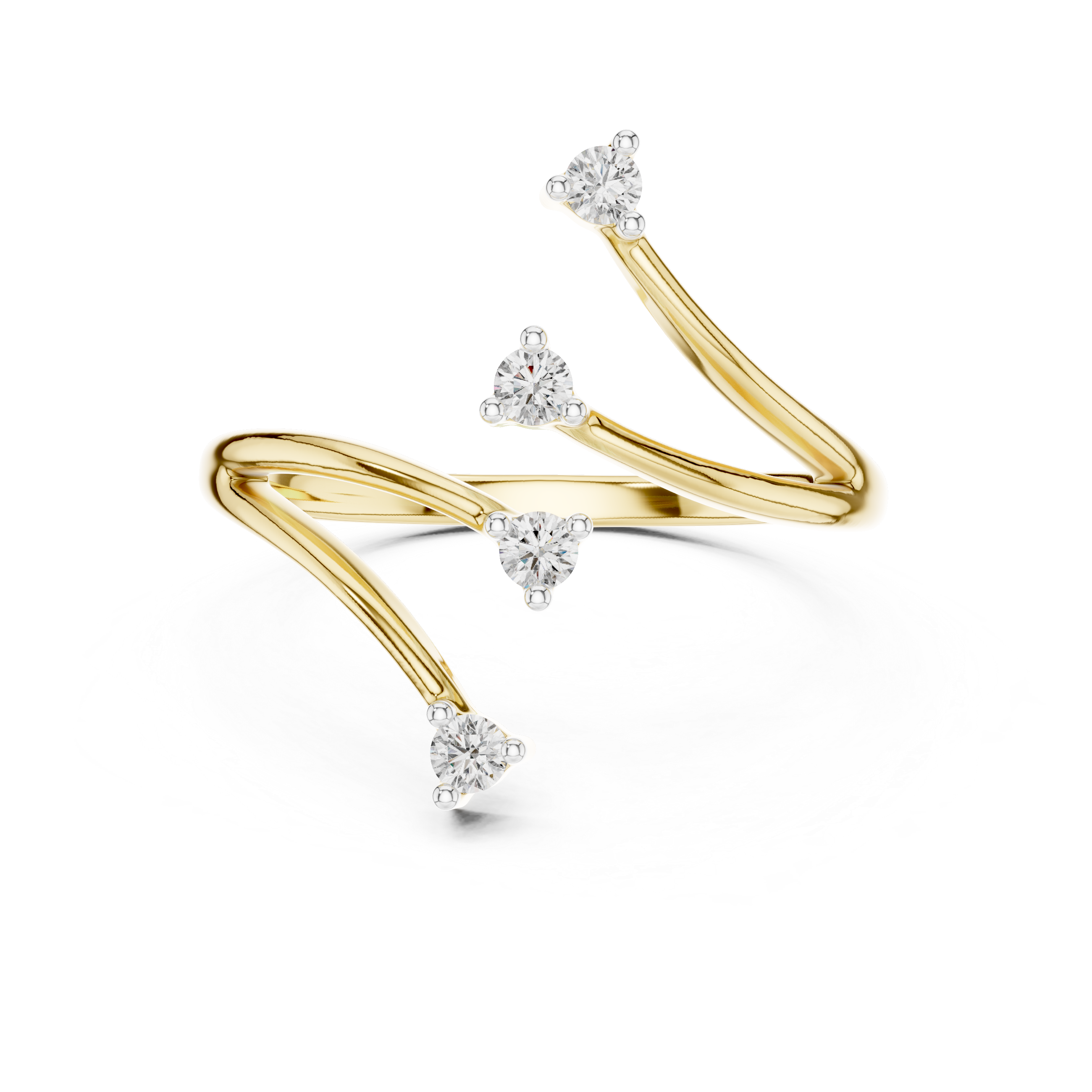 Open Wave Multi-Stone Diamond Ring