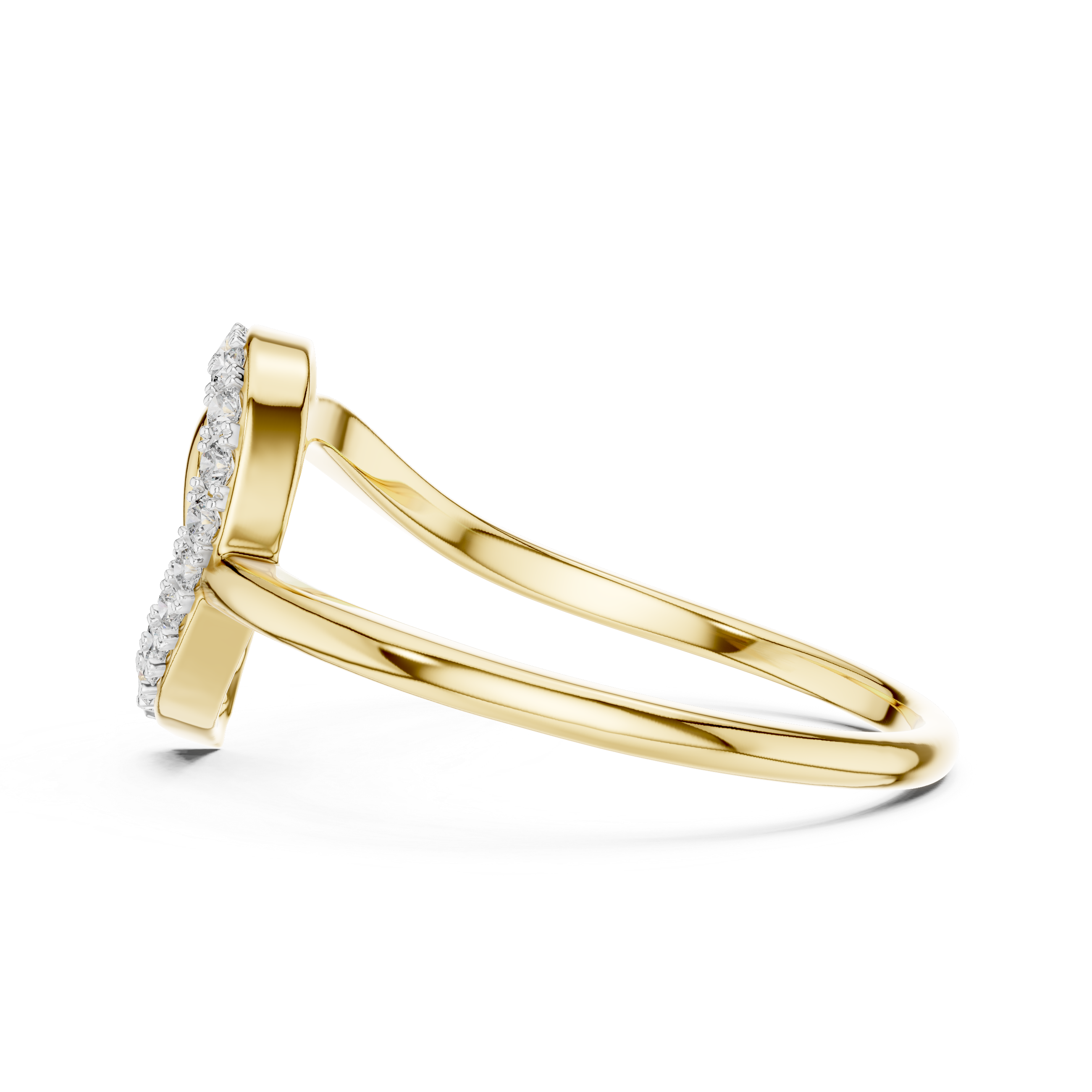 Open Heart Pavé Diamond Twist Ring