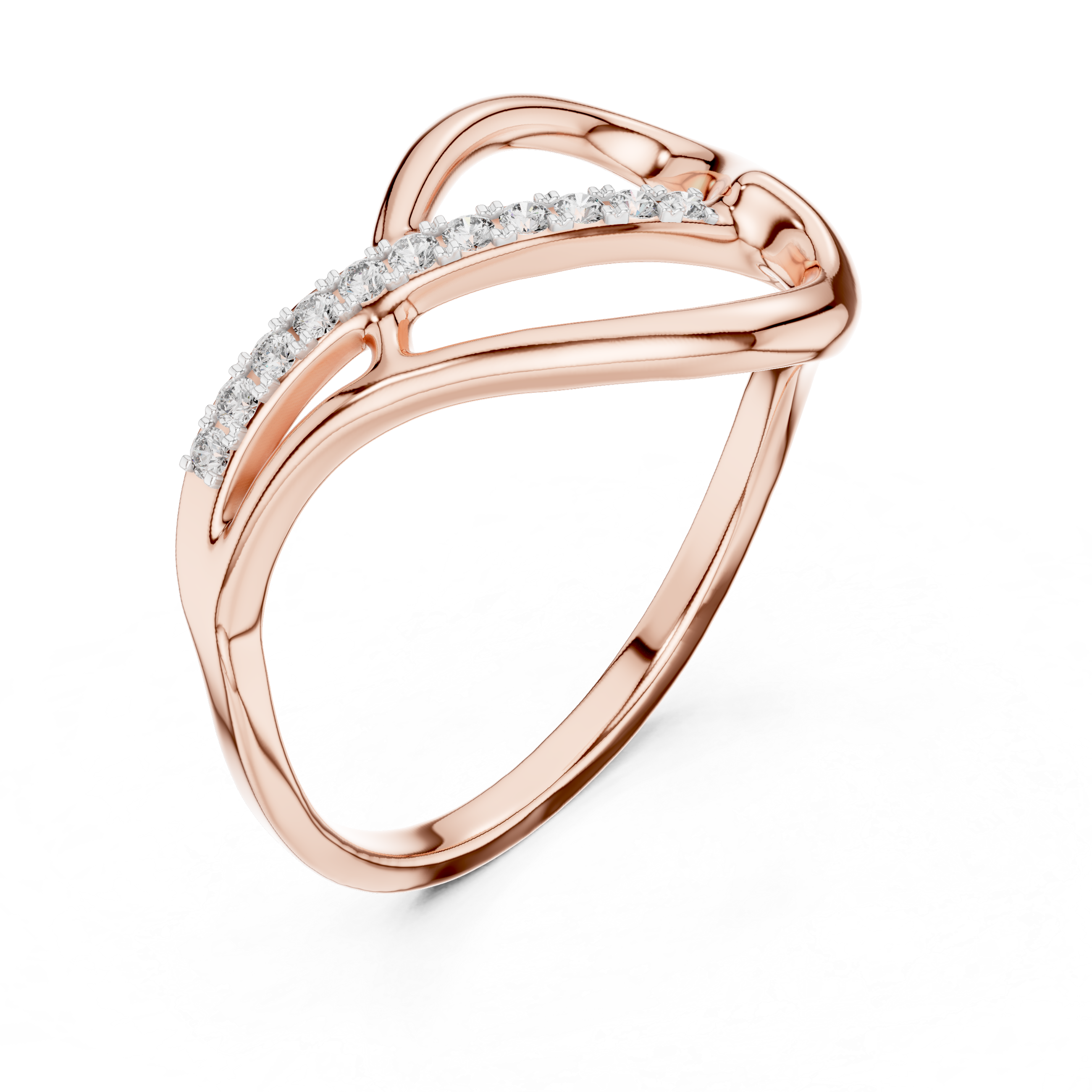 Infinity Twist Pavé Diamond Ring