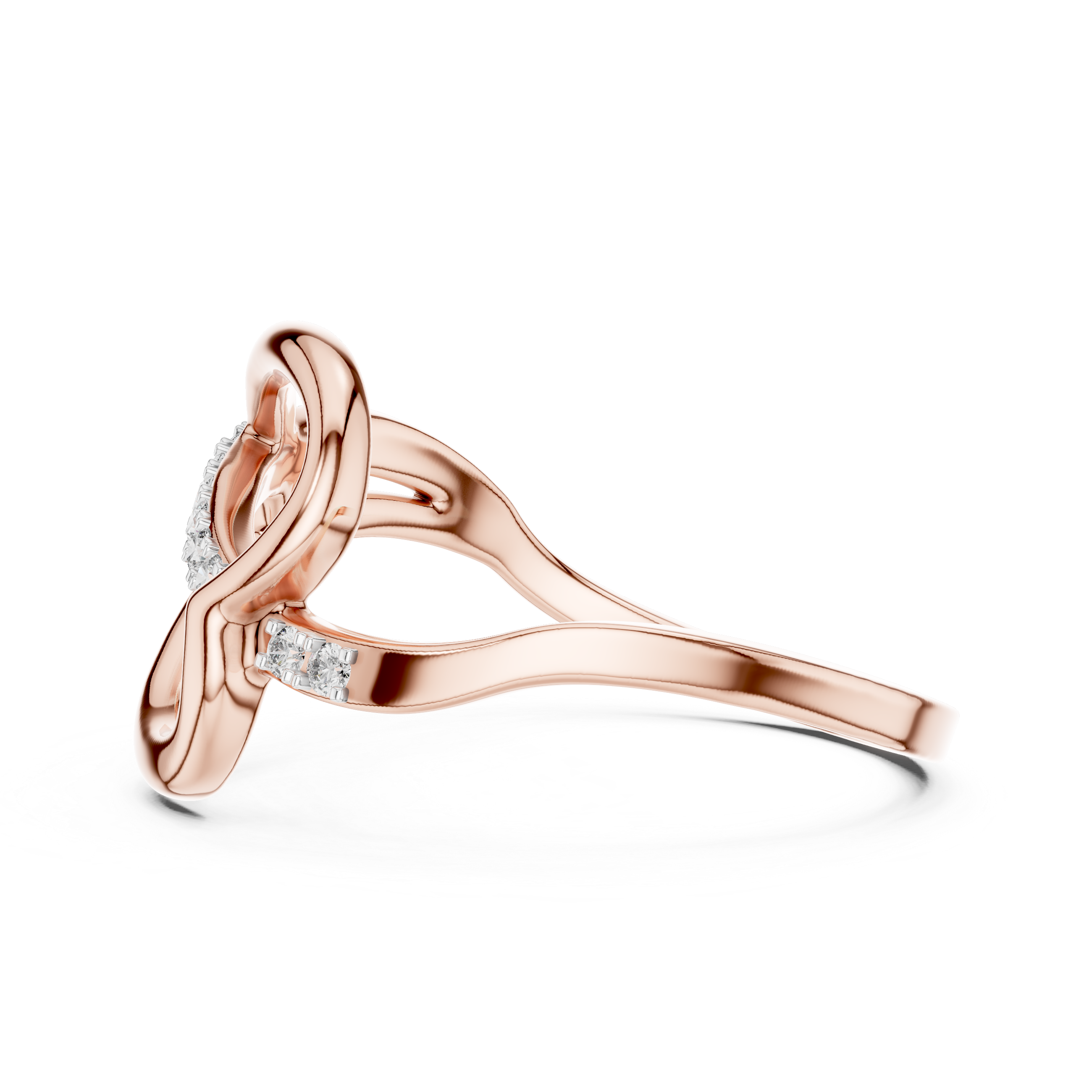 Infinity Twist Pavé Diamond Ring