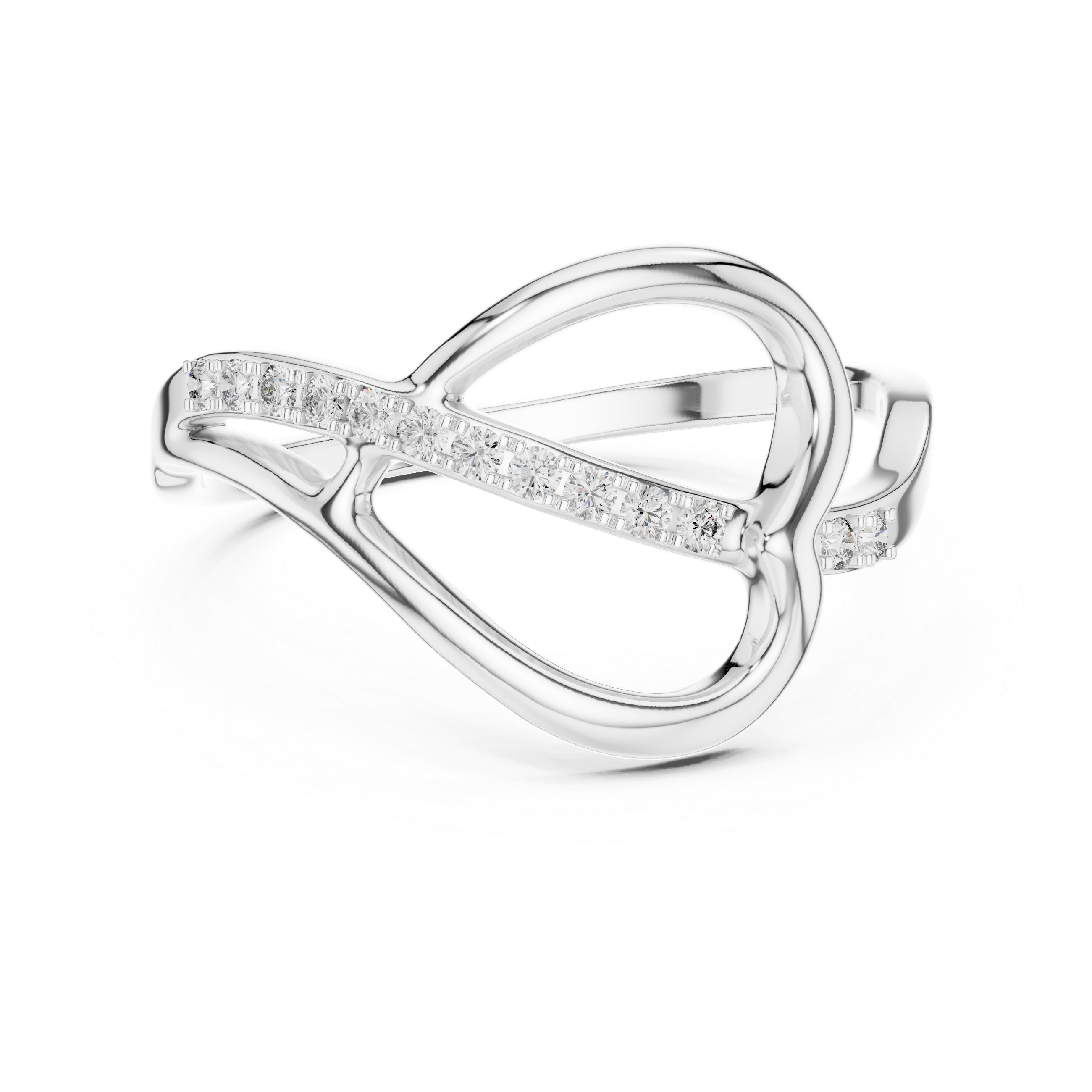 Infinity Twist Pavé Diamond Ring