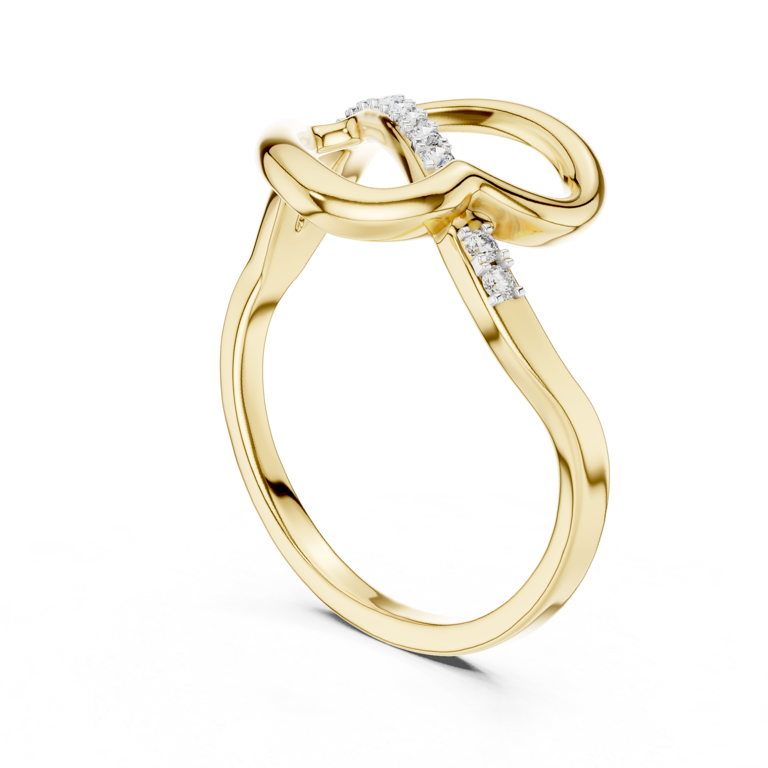 Infinity Twist Pavé Diamond Ring