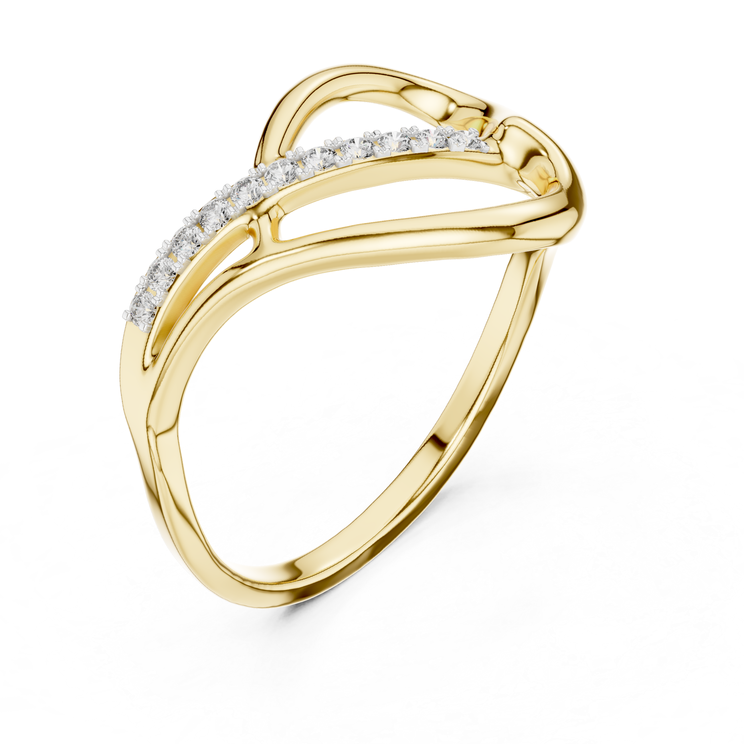 Infinity Twist Pavé Diamond Ring