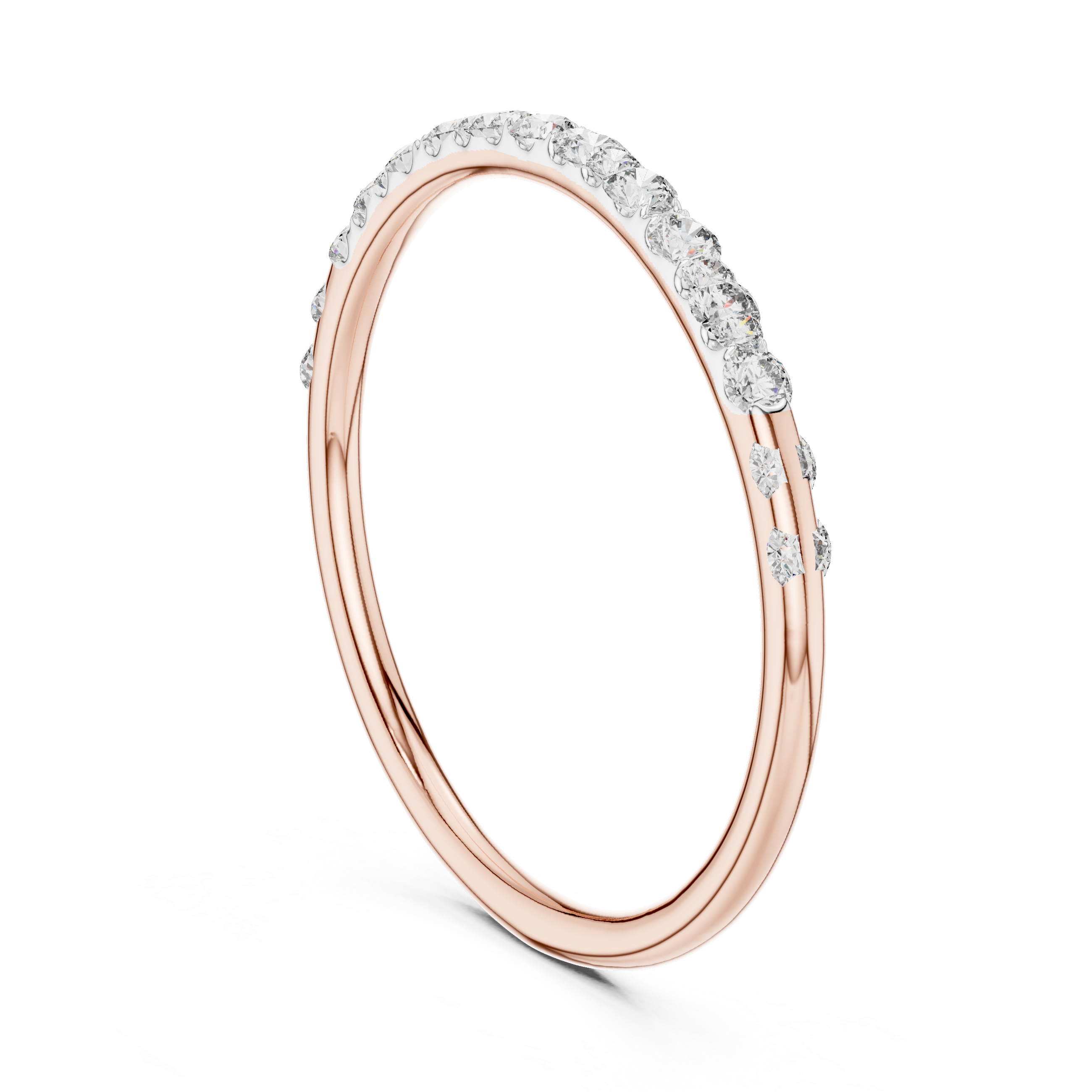 Minimalist Half Eternity Diamond Band Ring