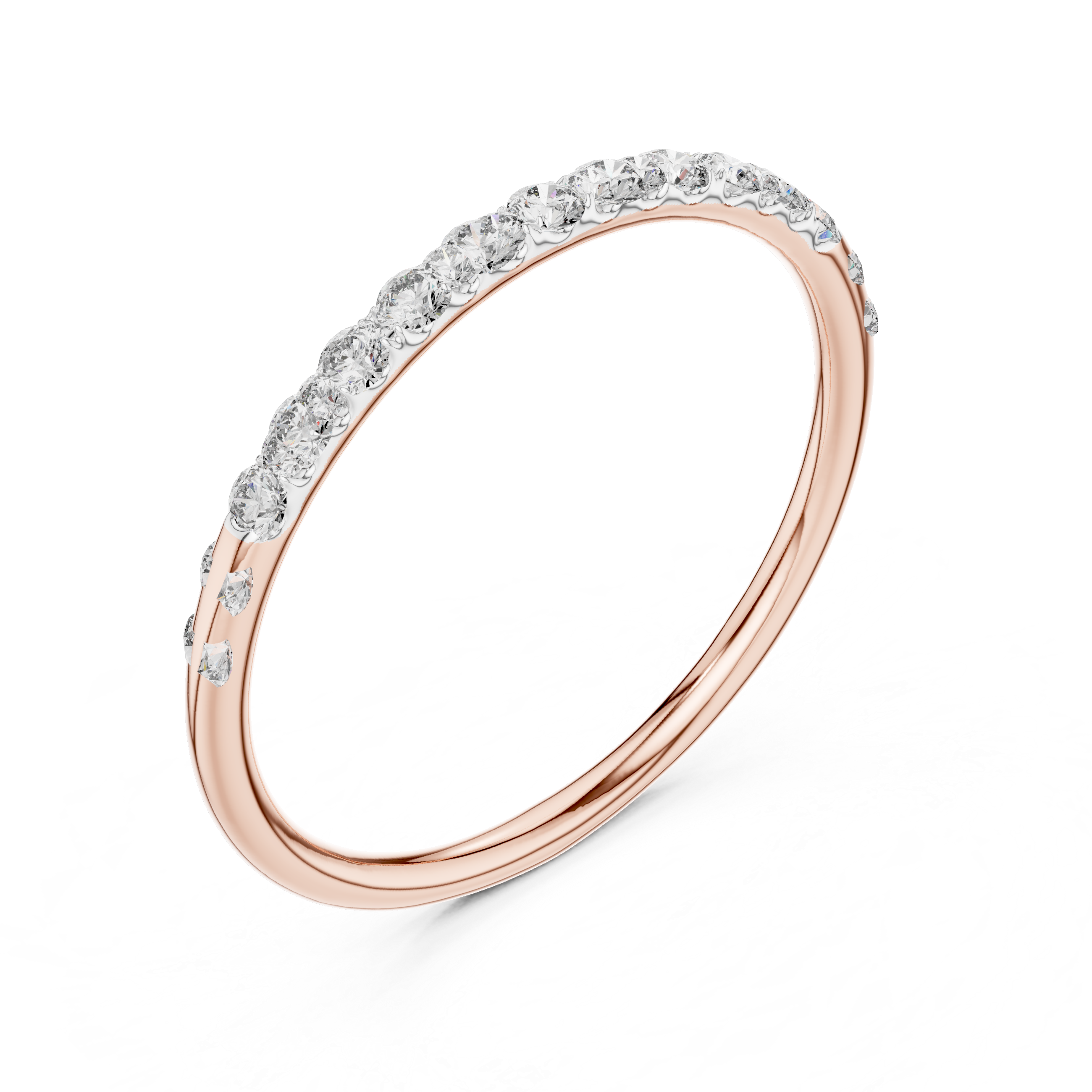Minimalist Half Eternity Diamond Band Ring