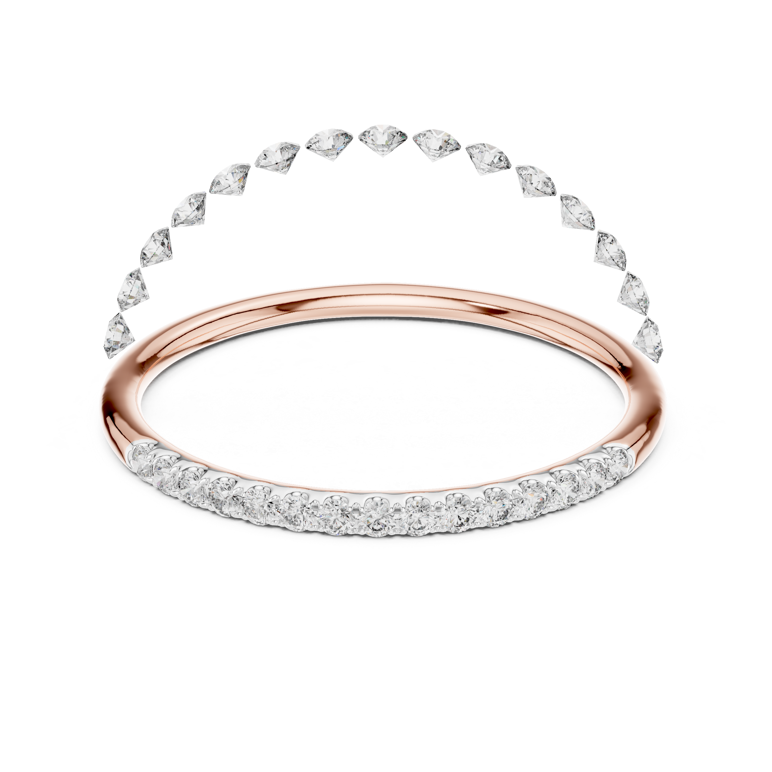 Minimalist Half Eternity Diamond Band Ring