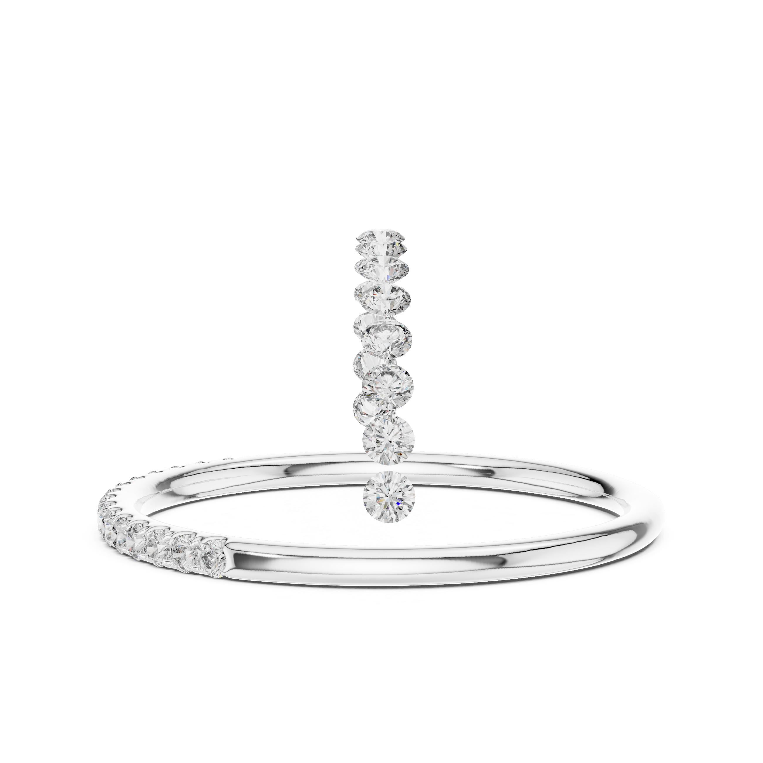 Minimalist Half Eternity Diamond Band Ring