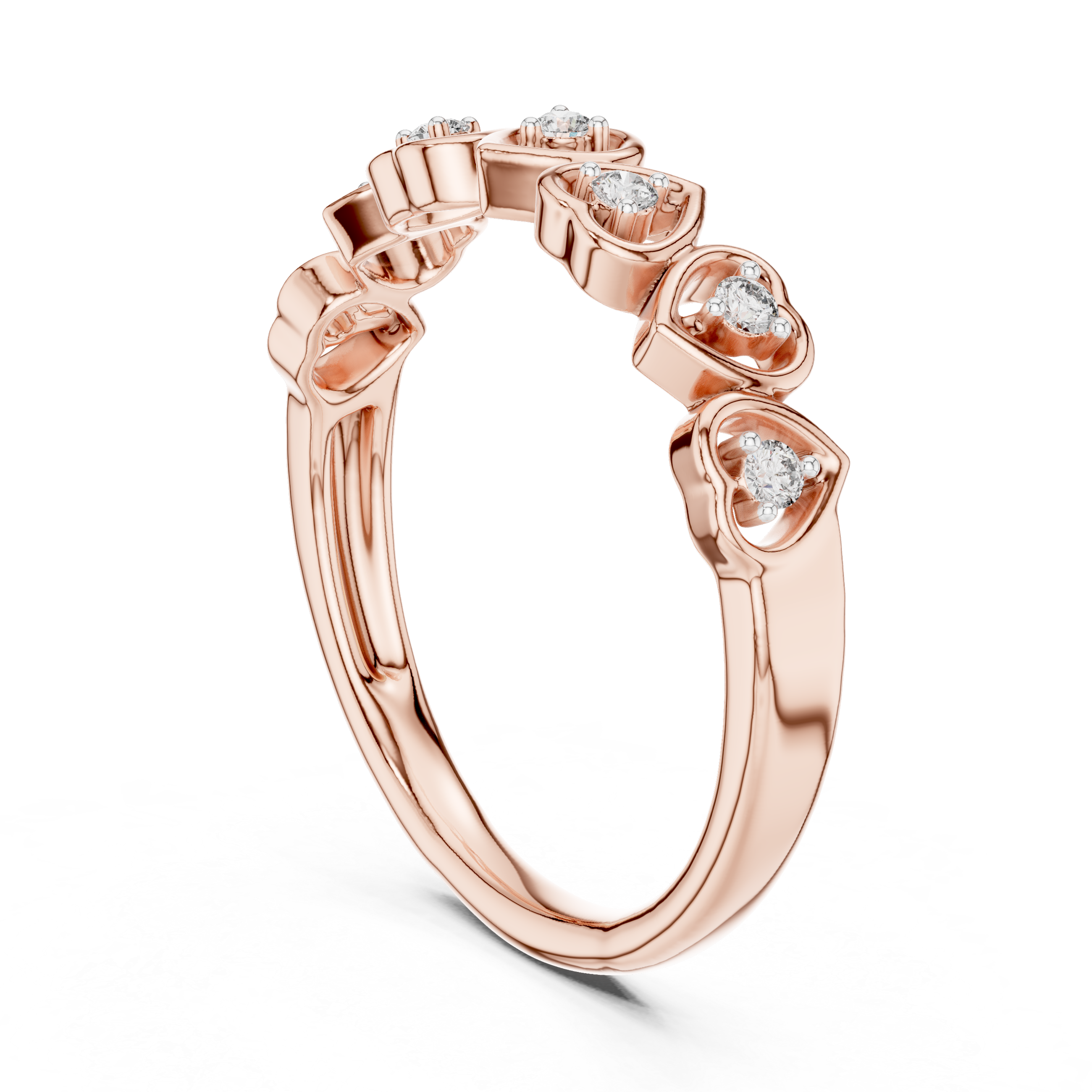 Diamond Heart Eternity Style Ring
