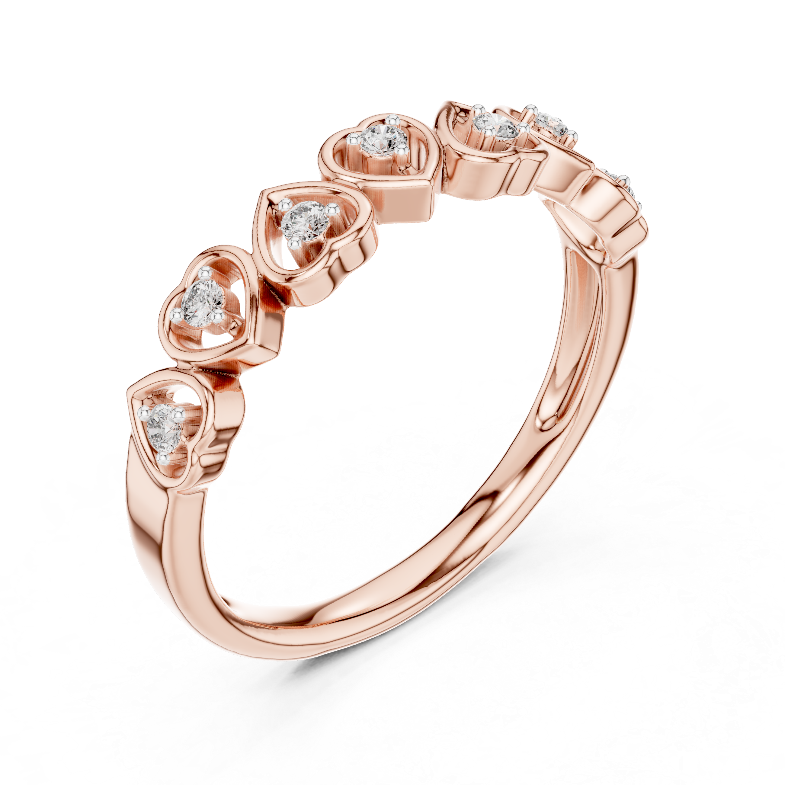 Diamond Heart Eternity Style Ring