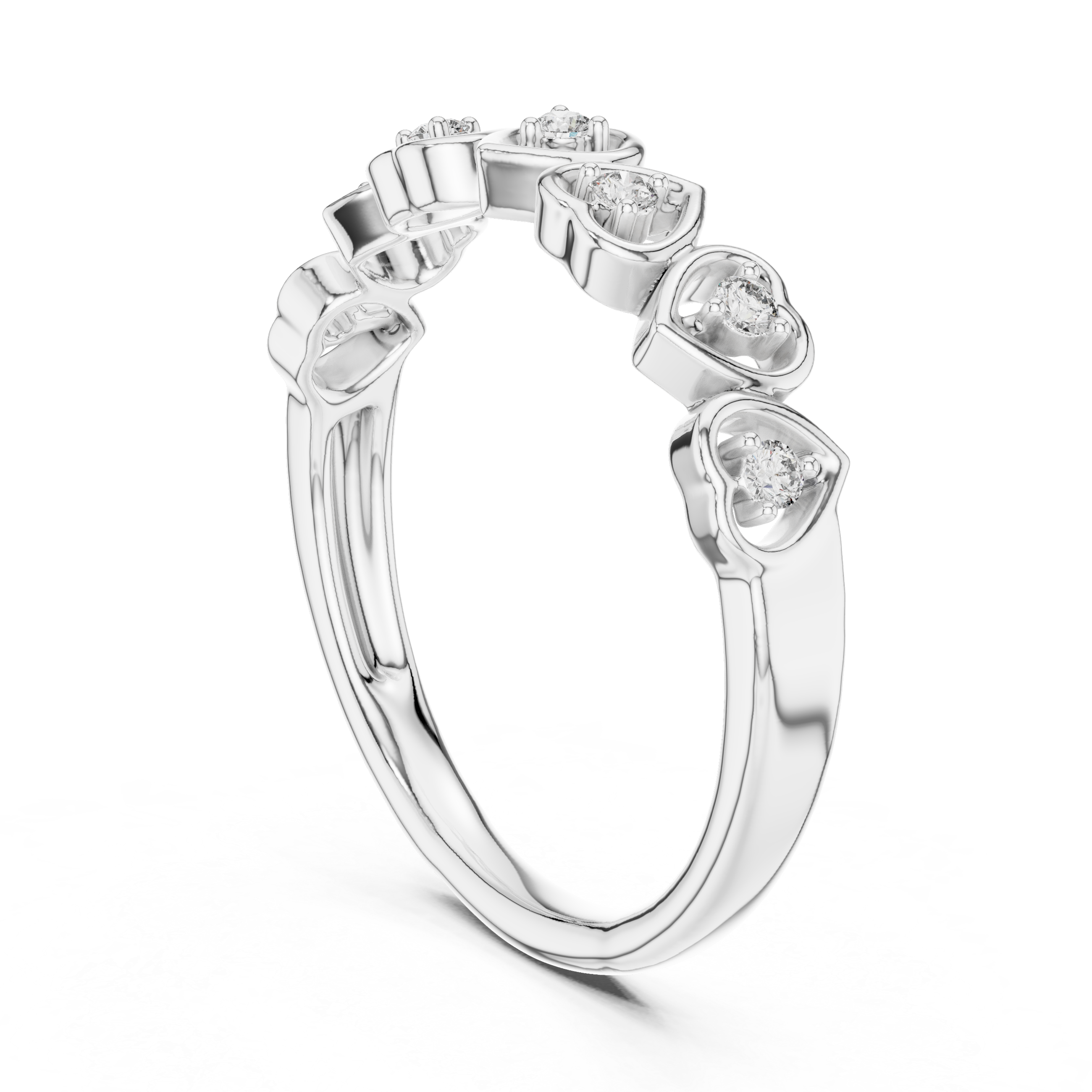 Diamond Heart Eternity Style Ring