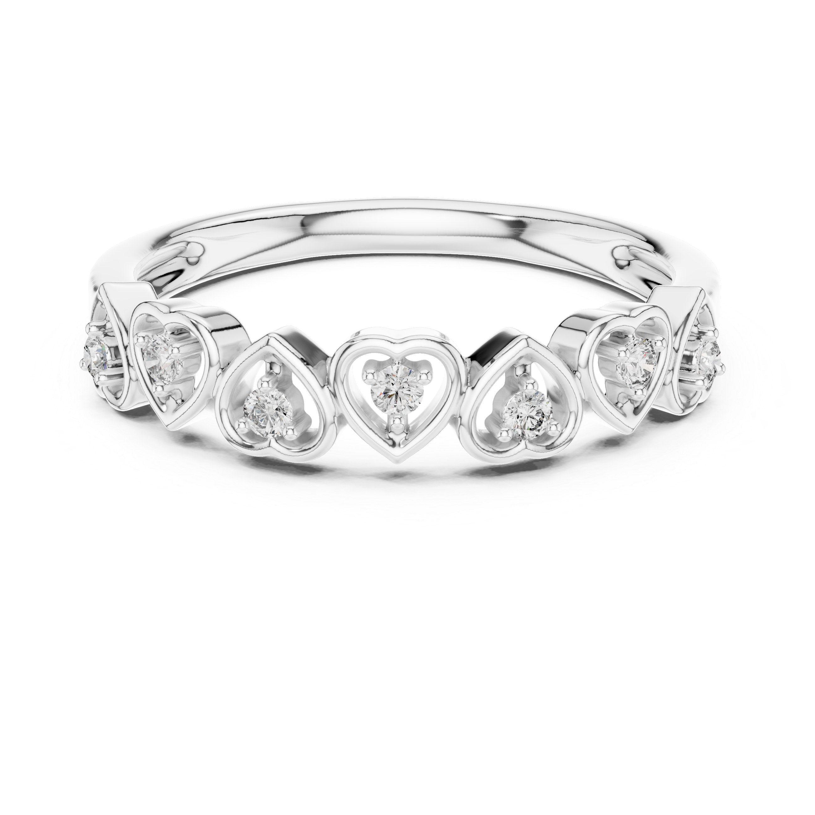 Diamond Heart Eternity Style Ring